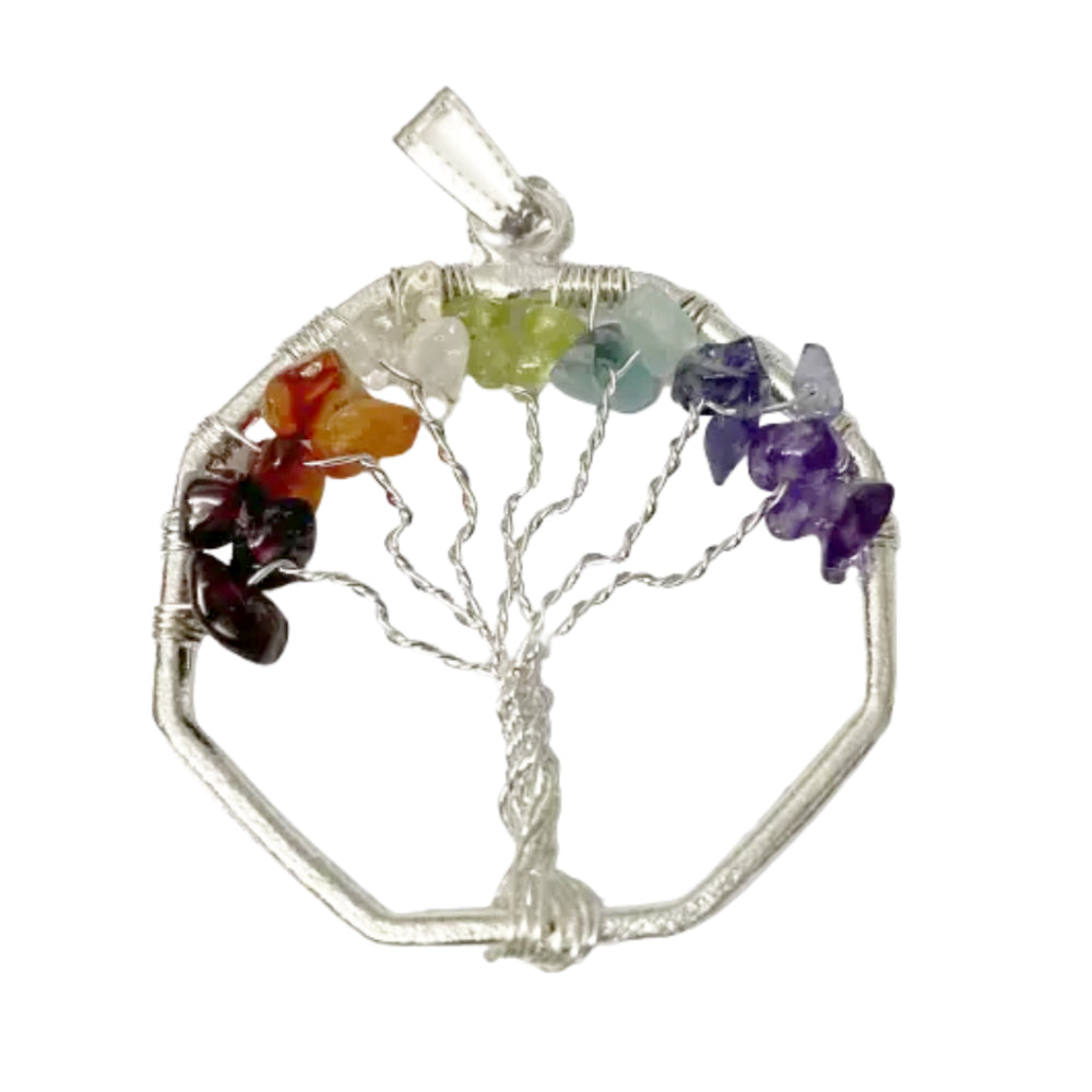 Octagon Chakra Tree of Life Pendant