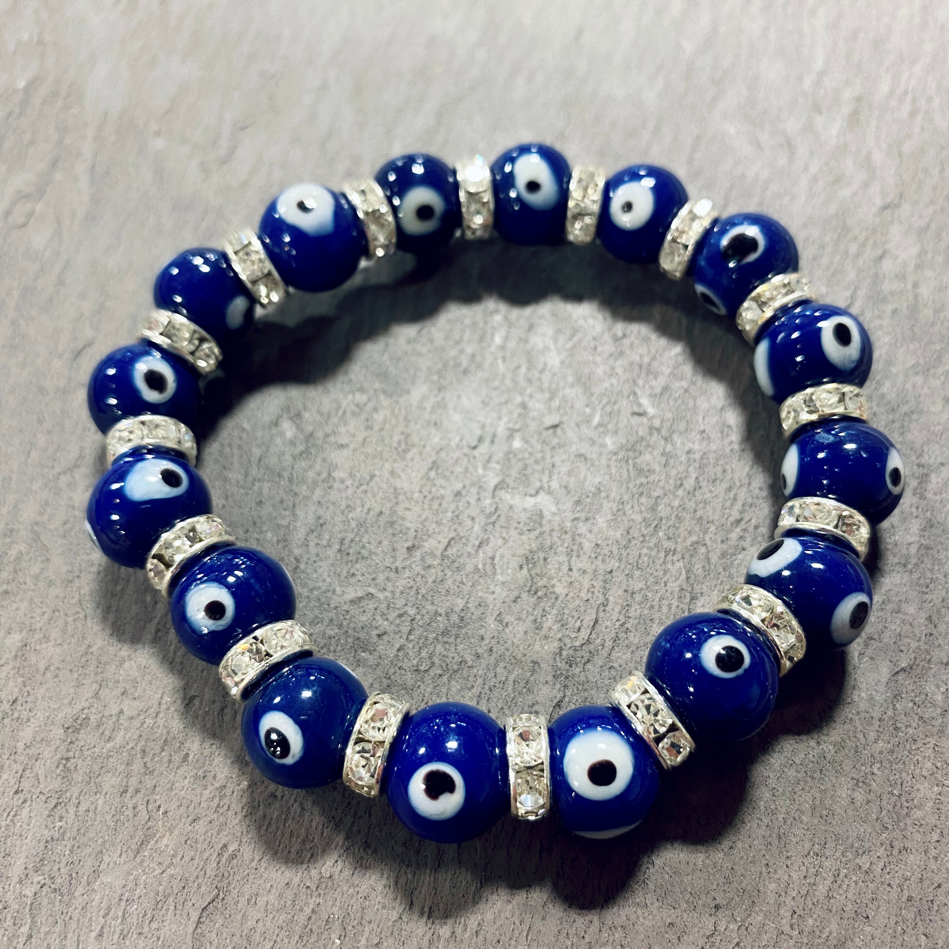 Evil Eye Glass Bracelet Blue 1442 OceanLinkways