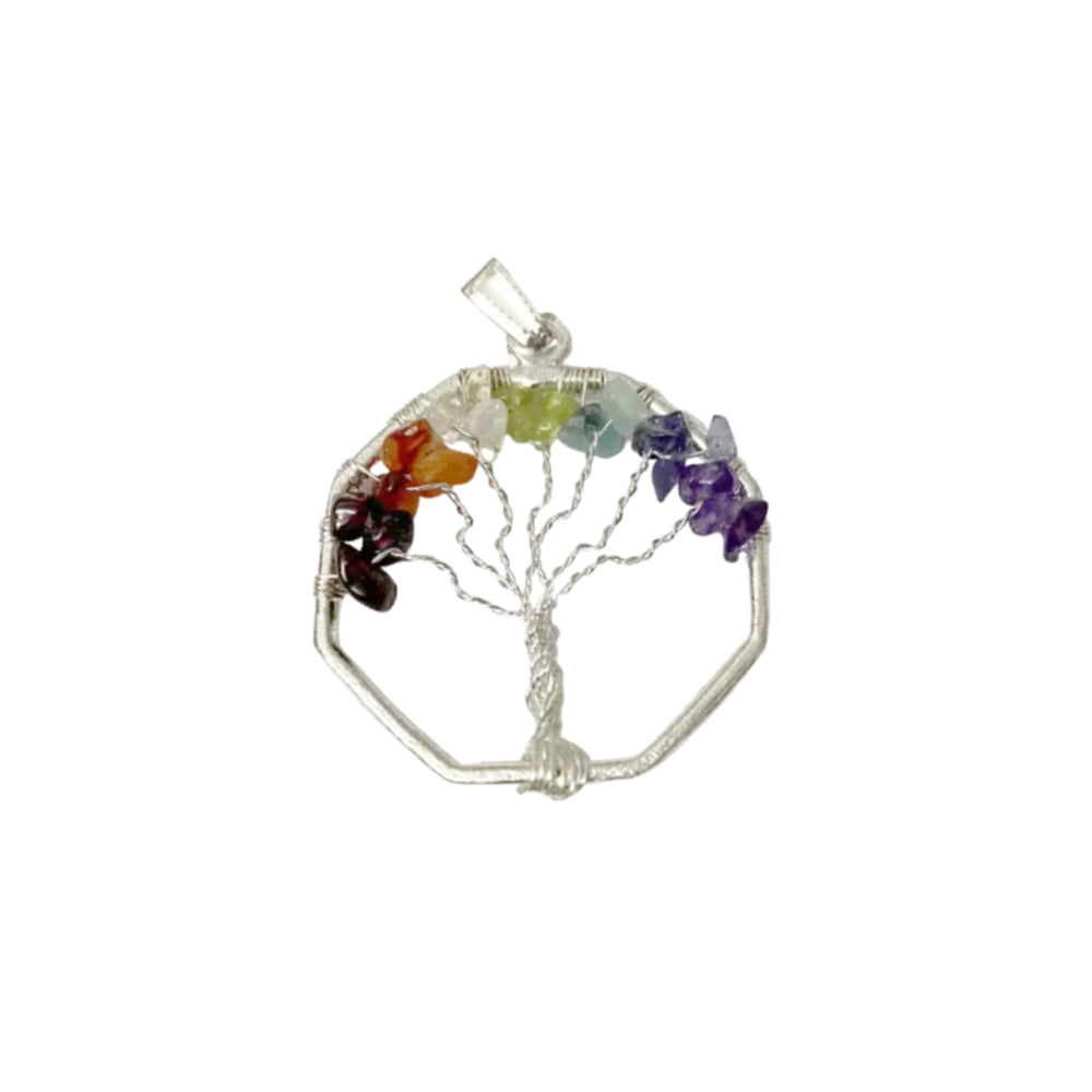 Octagon Chakra Tree of Life Pendant