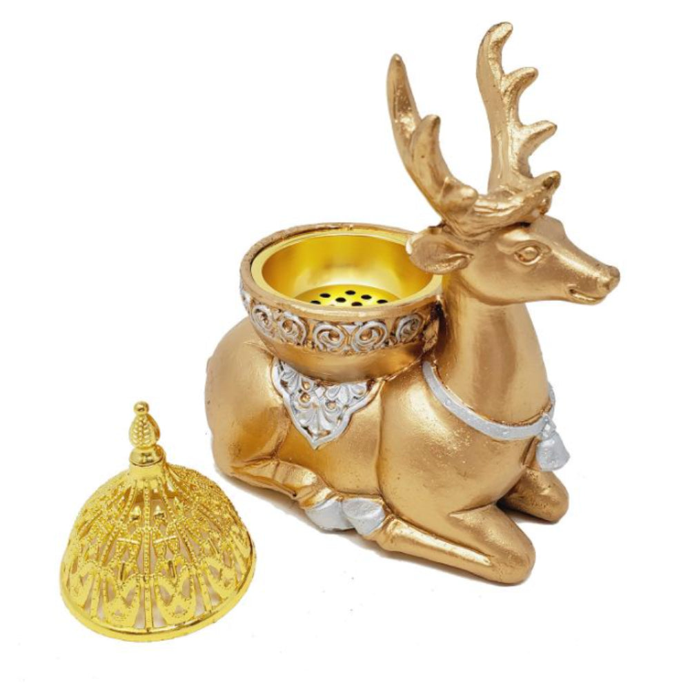 Gold Reindeer Incense & Candle Holder from 13 Moons