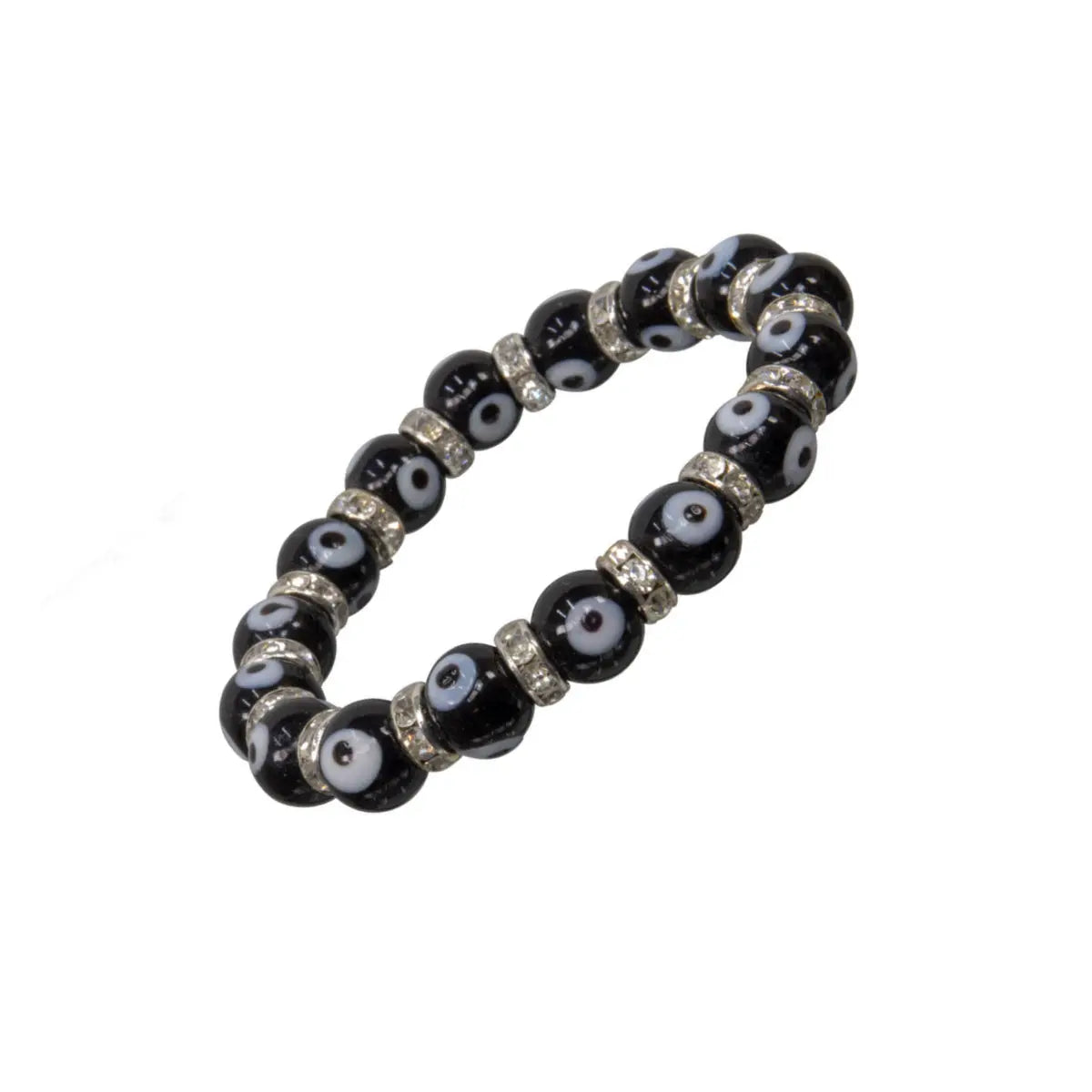 Evil Eye Glass Bracelet Black 1442 OceanLinkways