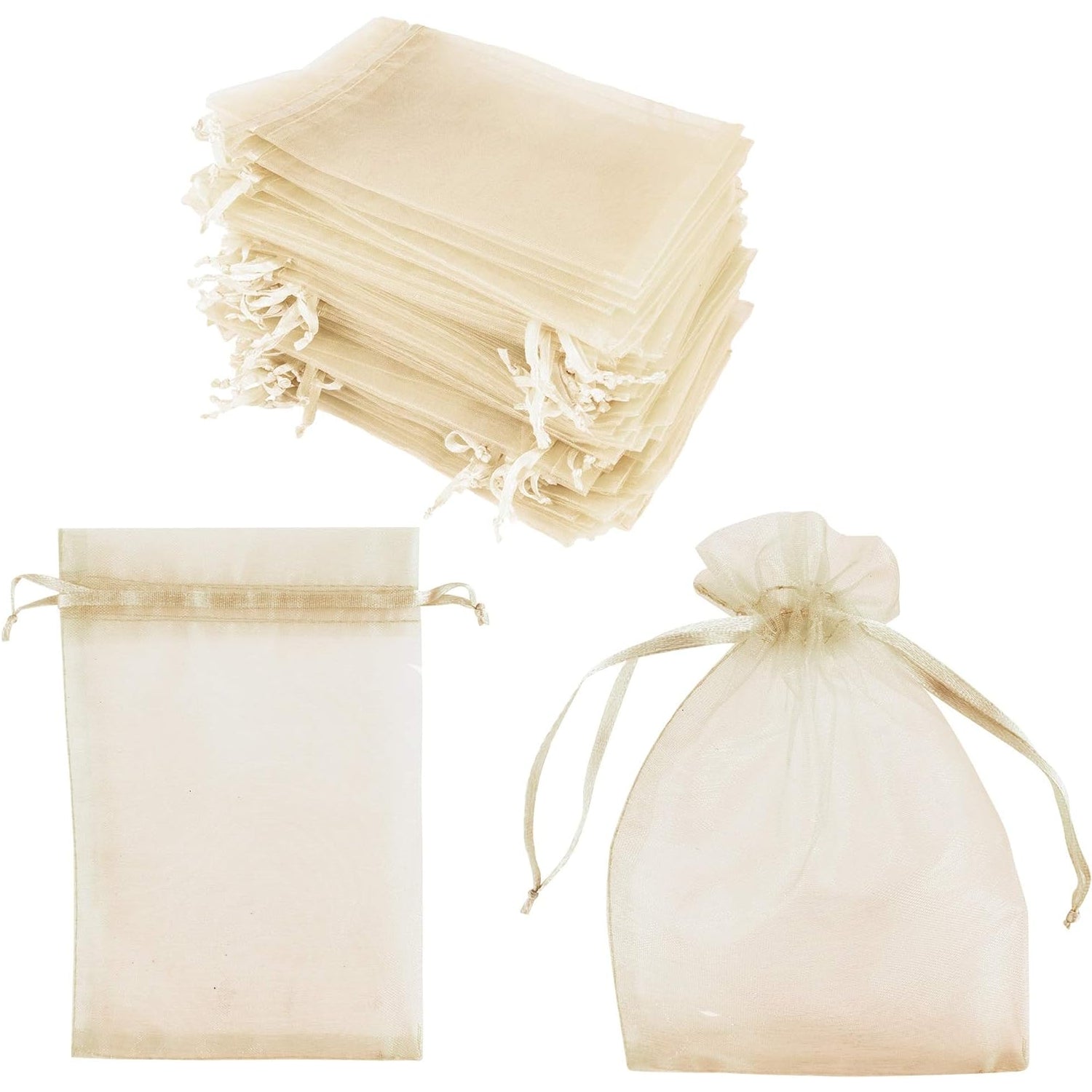 Ivory Organza Drawstring Bgas