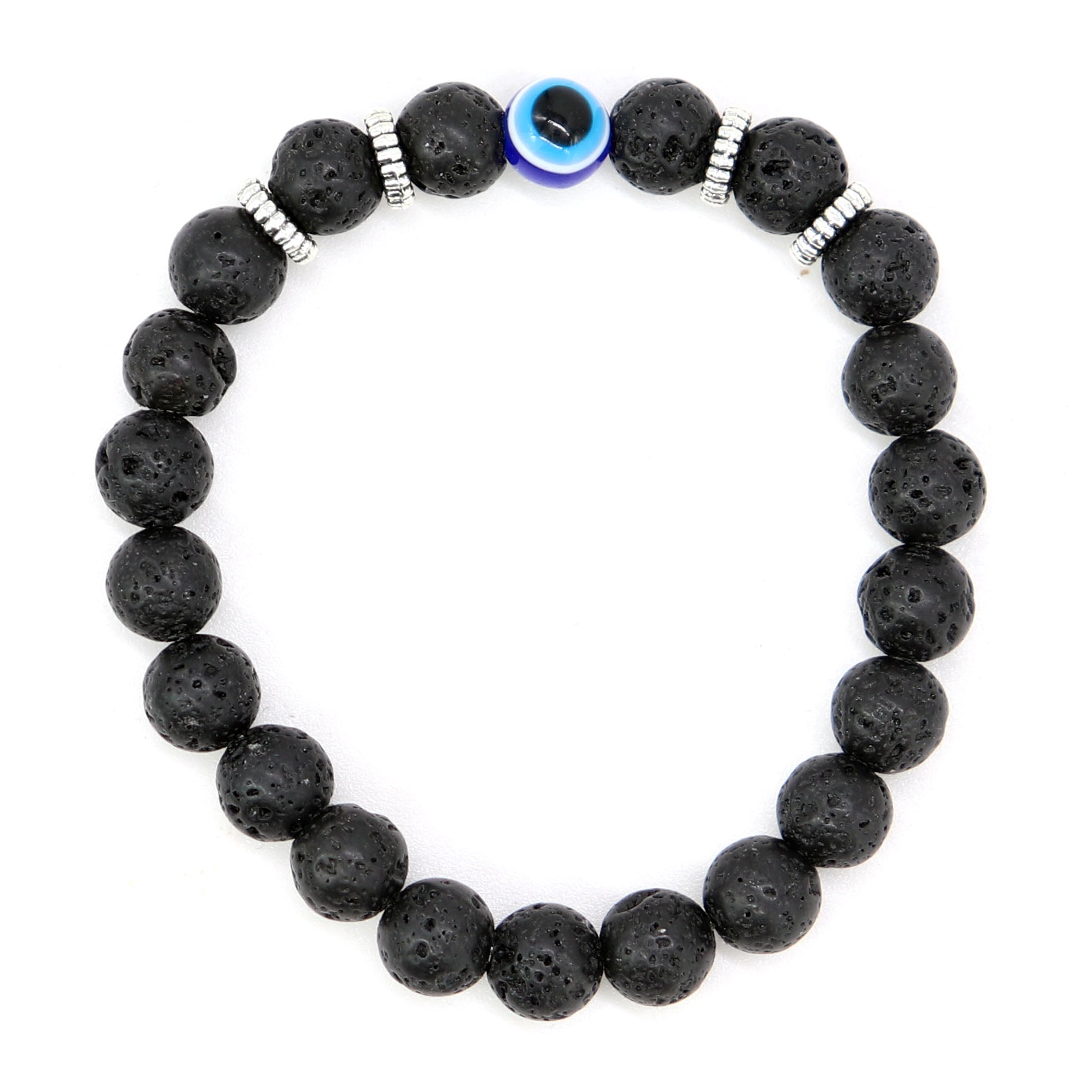 Evil Eye & Lava Bead Bracelet