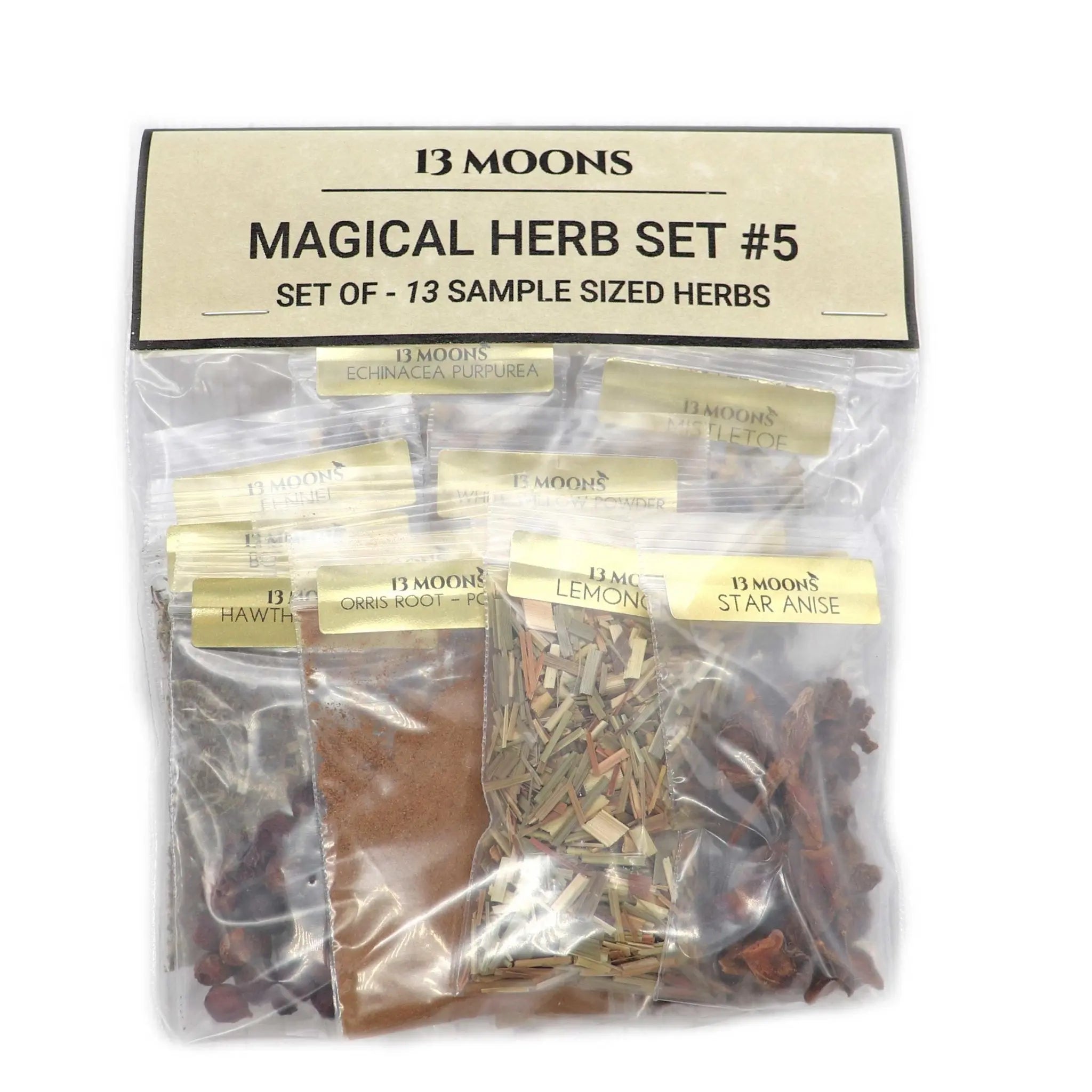 65 Magical Herb Set, Sample Size Bags of Herbs for Magical uses