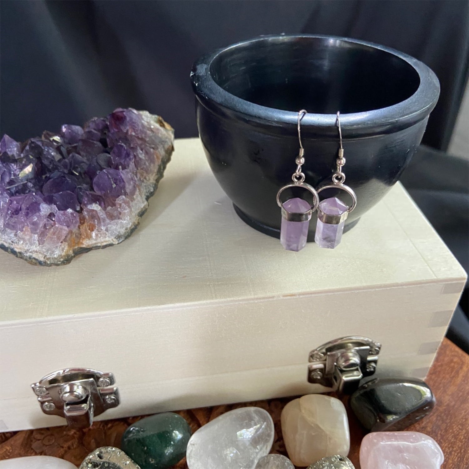 Amethyst Point Earrings - 13 Moons