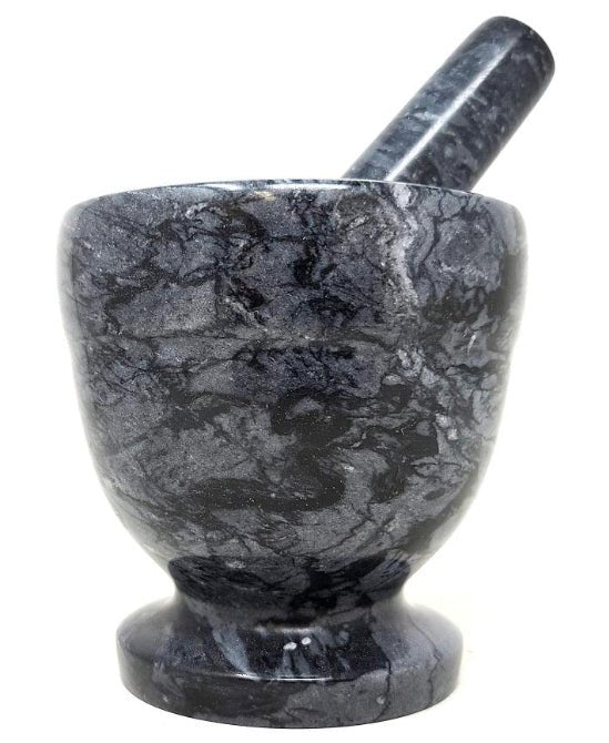 Black Marble Mortar Pestle - 13 Moons