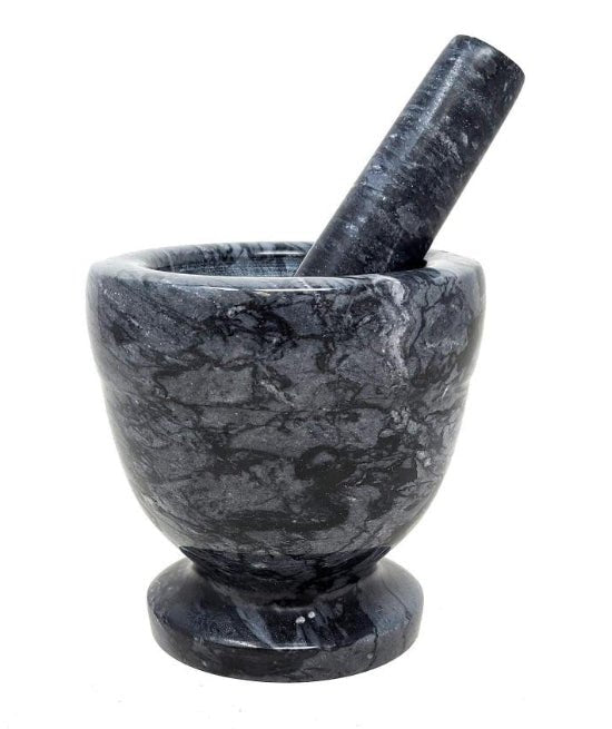 Black Marble Mortar Pestle - 13 Moons