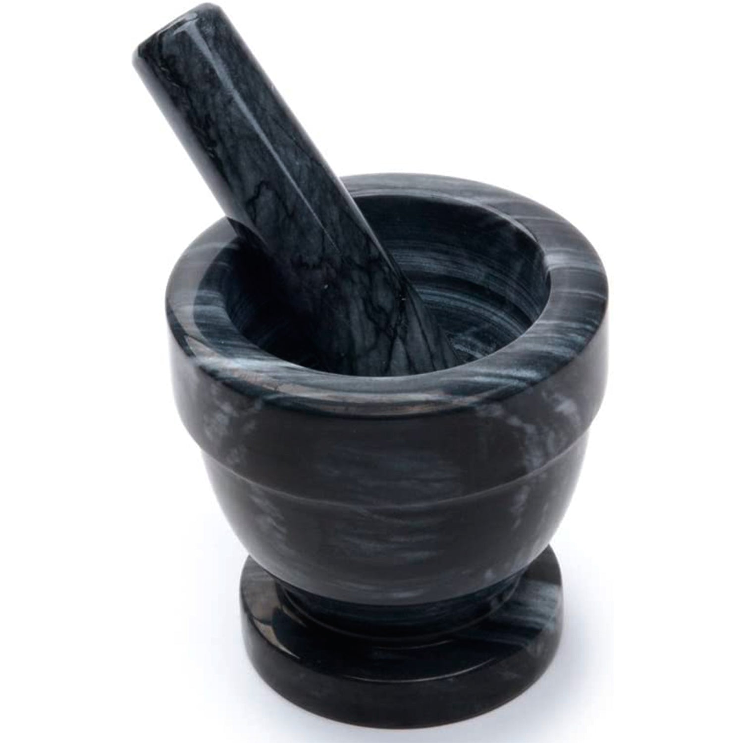 Black Marble Mortar Pestle - 13 Moons