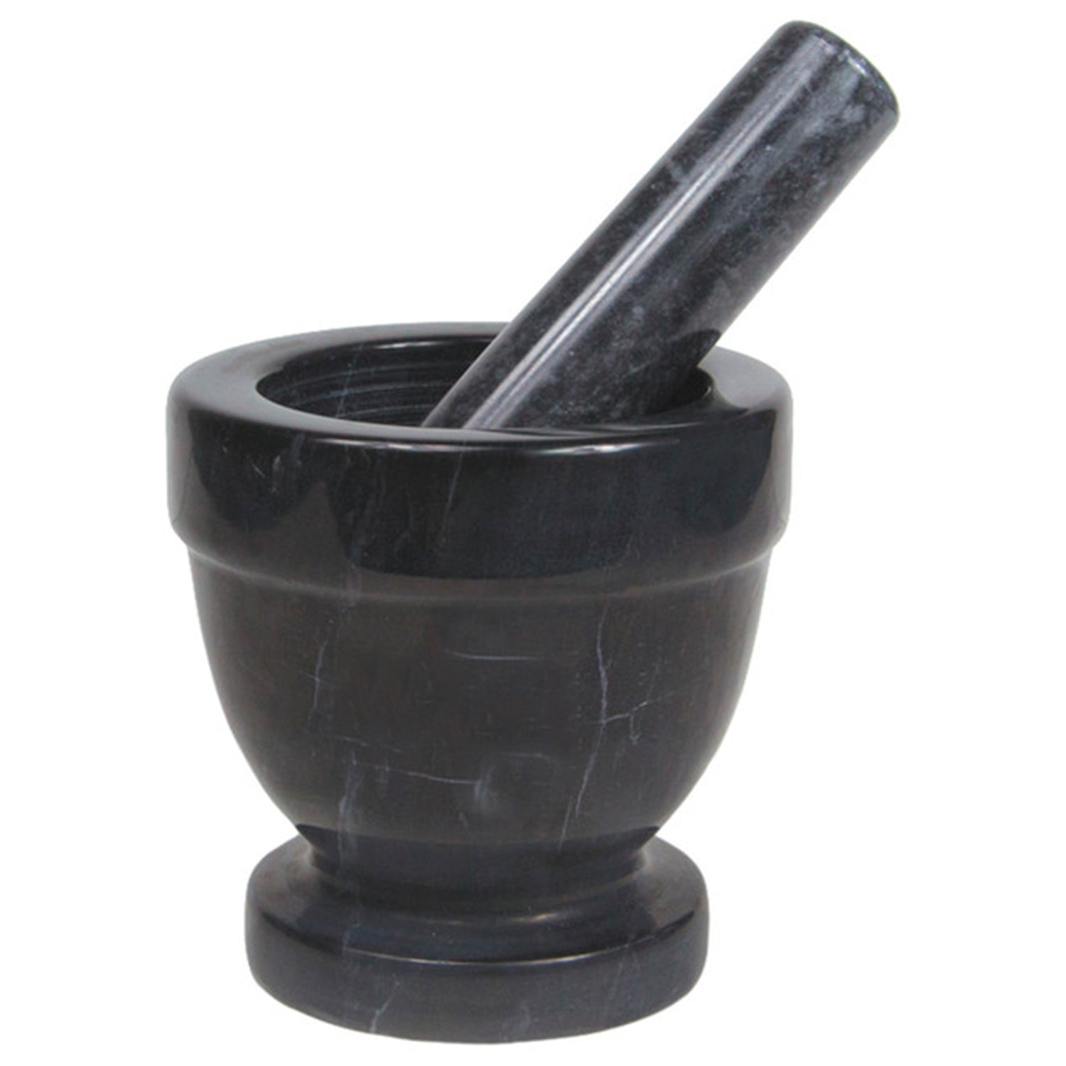 Black Marble Mortar Pestle - 13 Moons