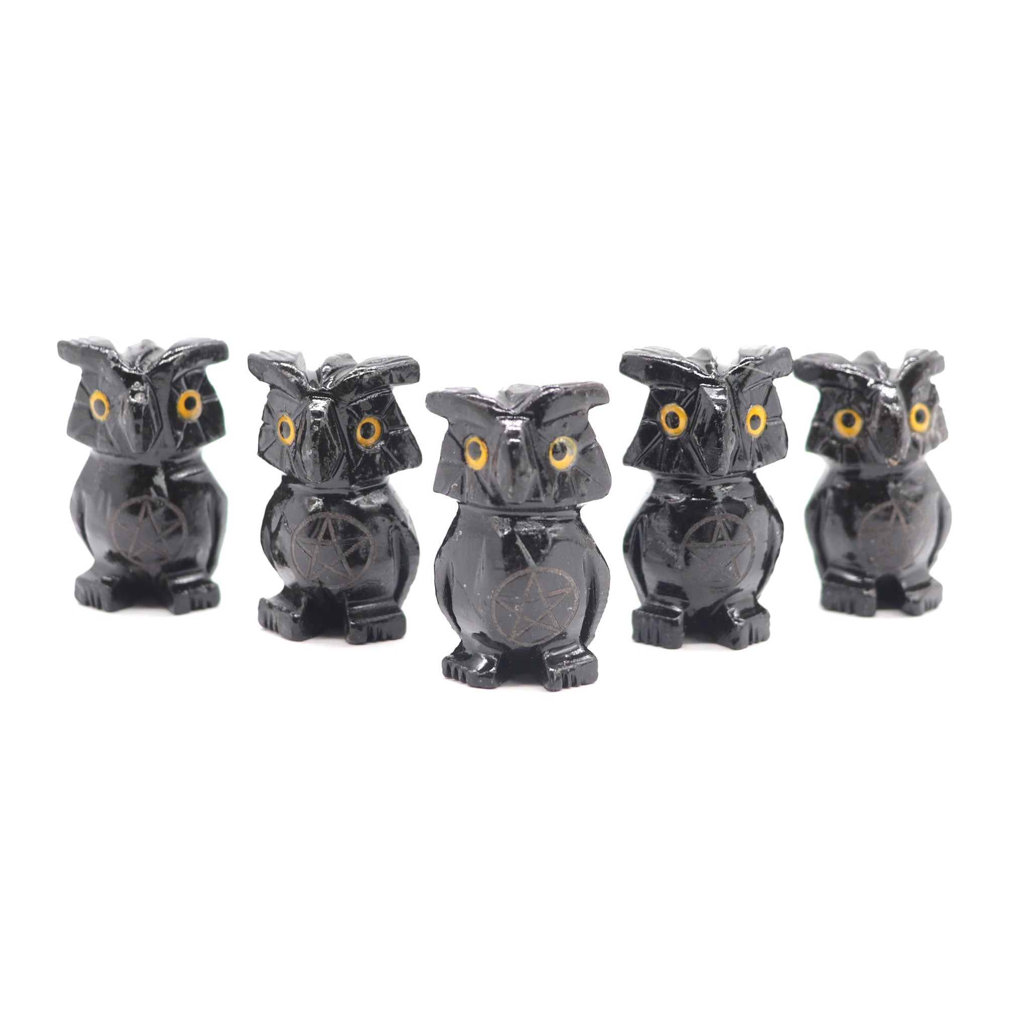 Black Onyx Pentacle Owl - 13 Moons