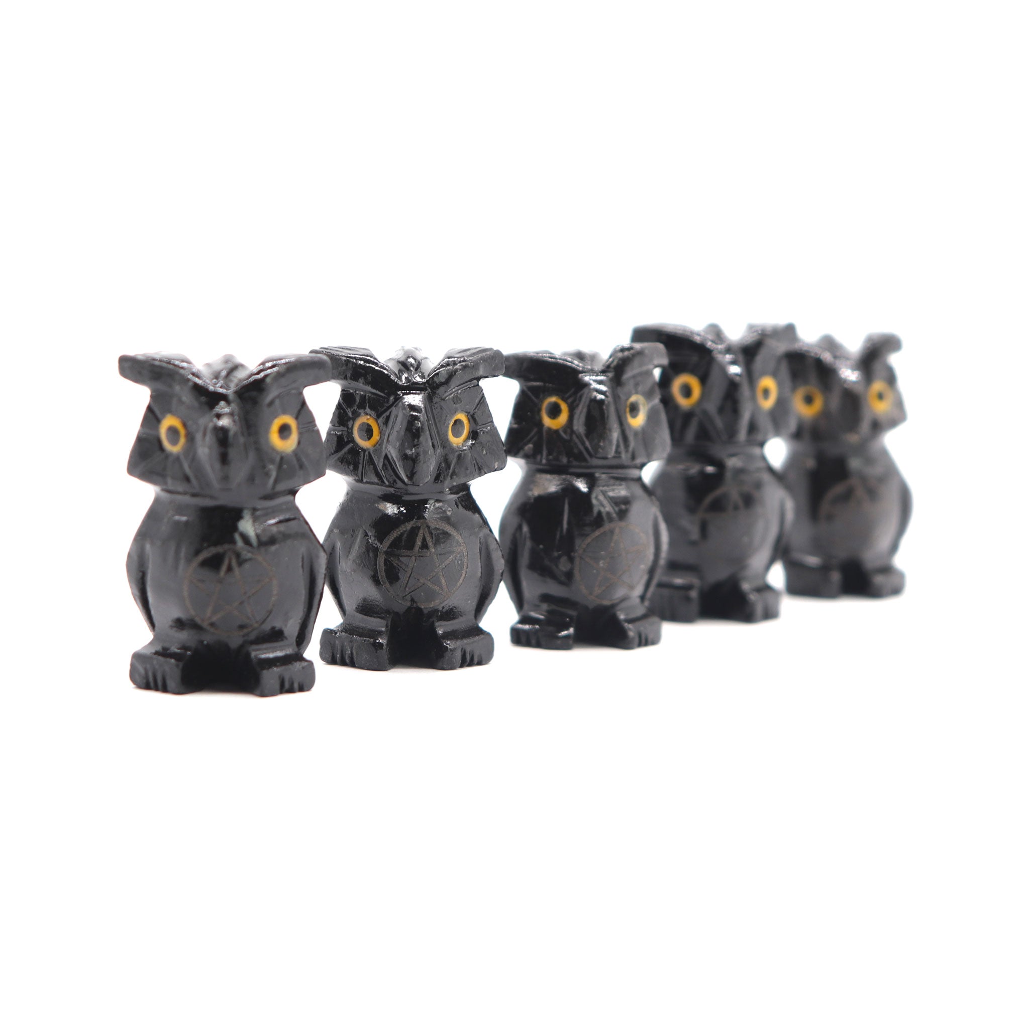 Black Onyx Pentacle Owl - 13 Moons