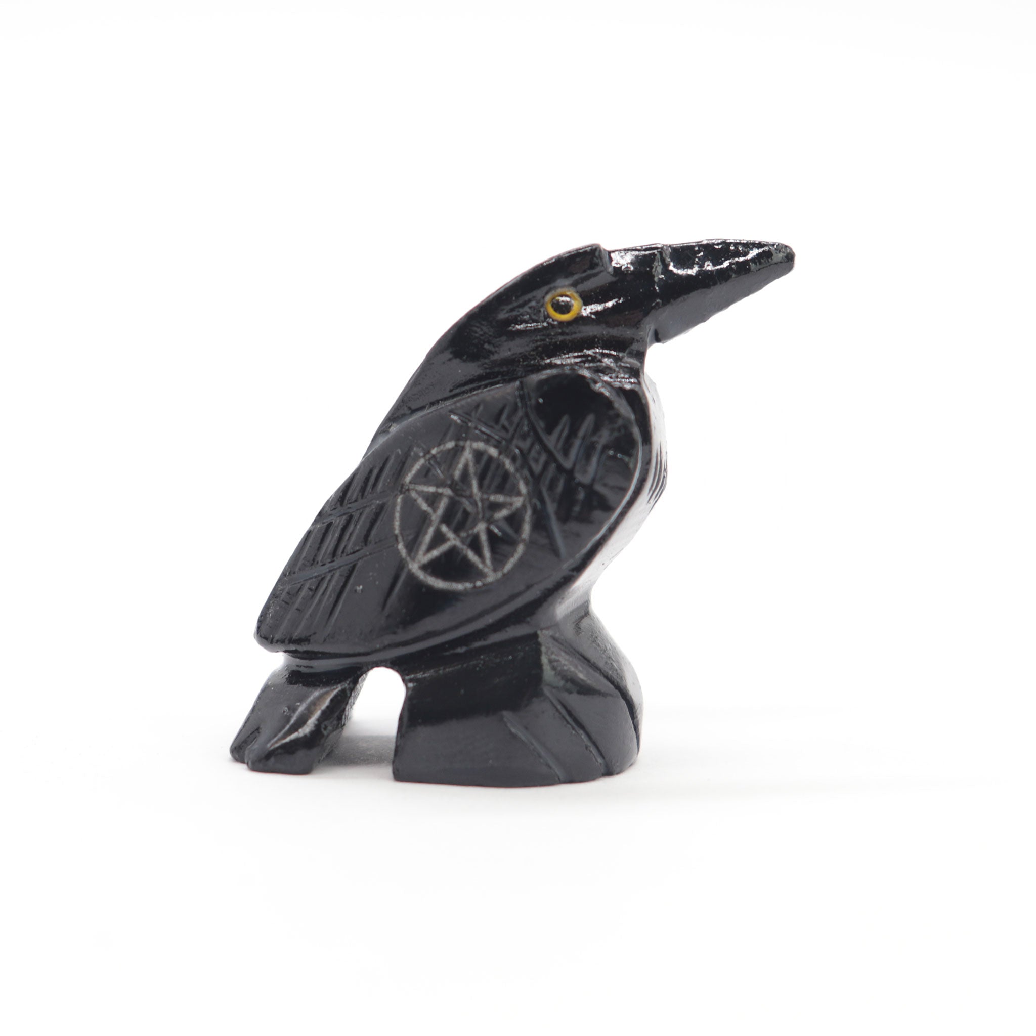 Black Onyx Pentacle Raven - 13 Moons