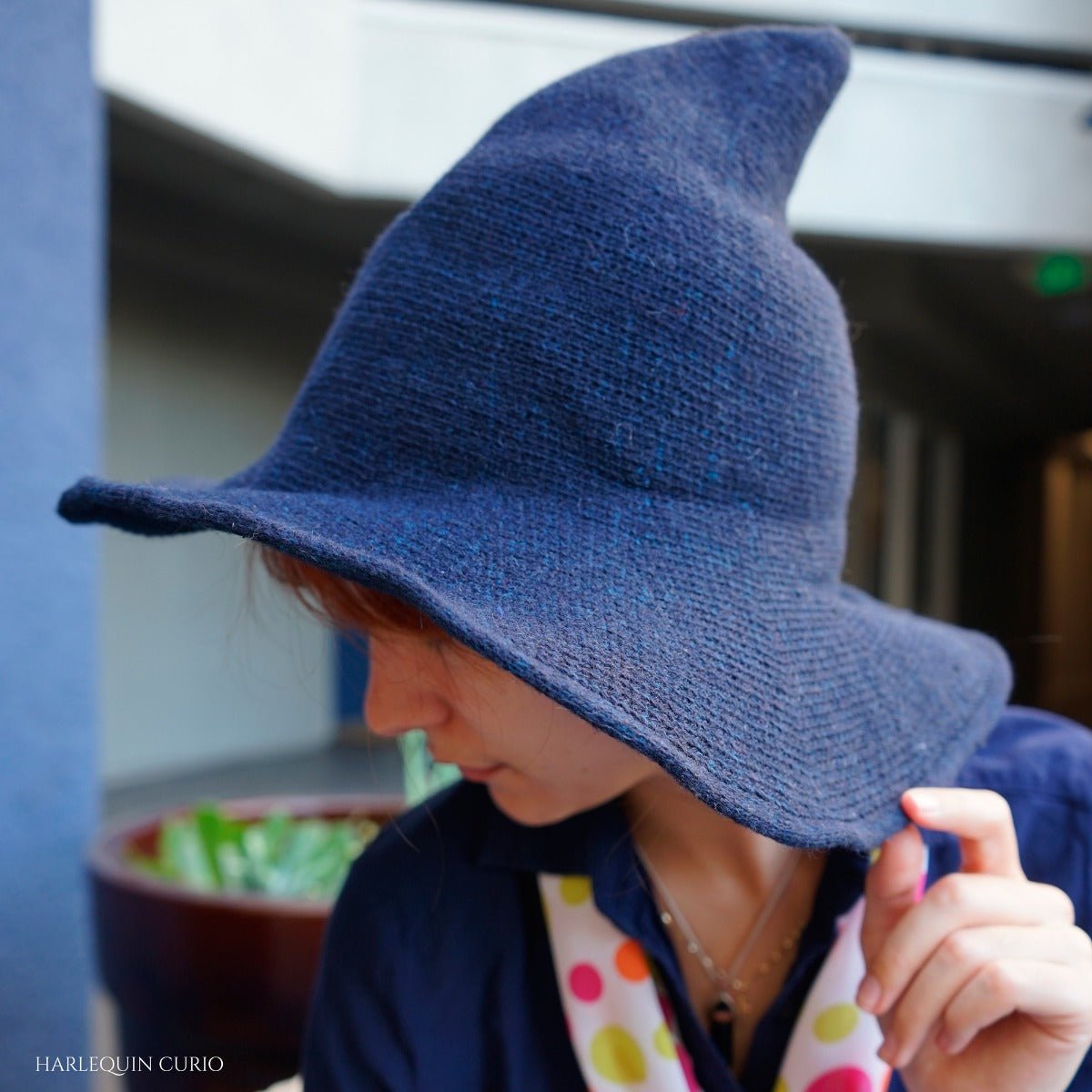 Blue Wool Witches Hat - 13 Moons