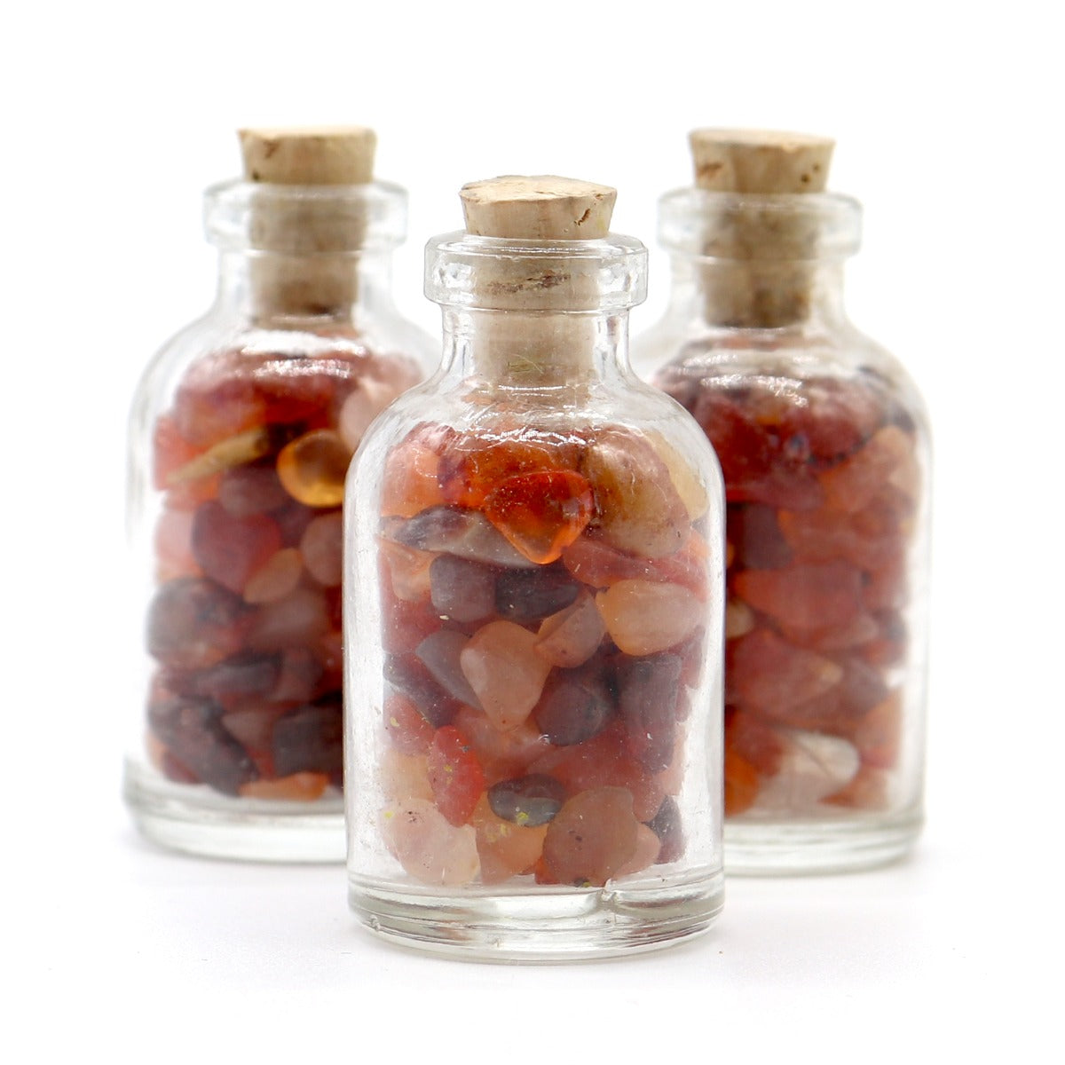 Carnelian Chips in Glass Bottle 0706 Gemstone Factory