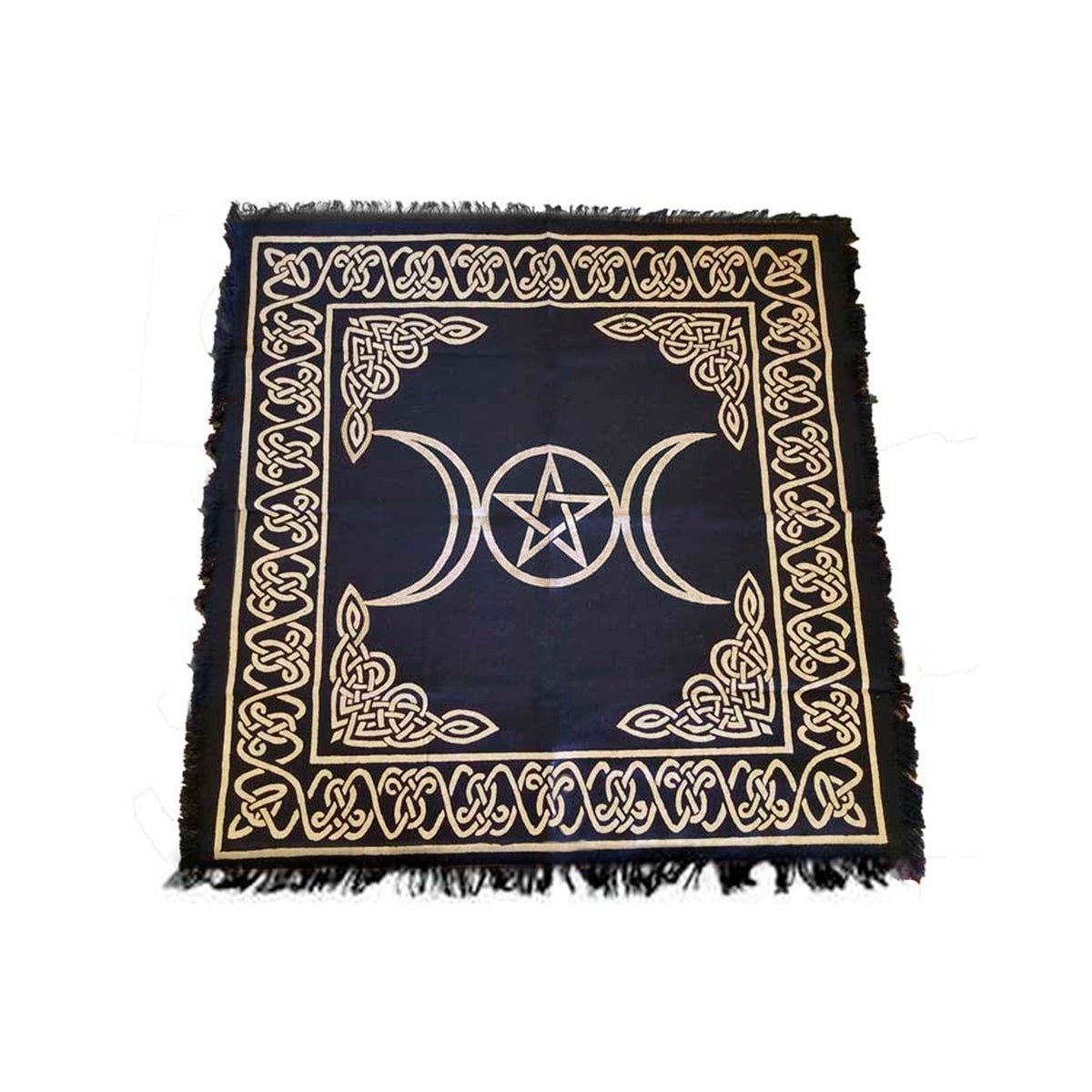 Celtic Triple Moon Gold Black Cloth 21x21 - 13 Moons