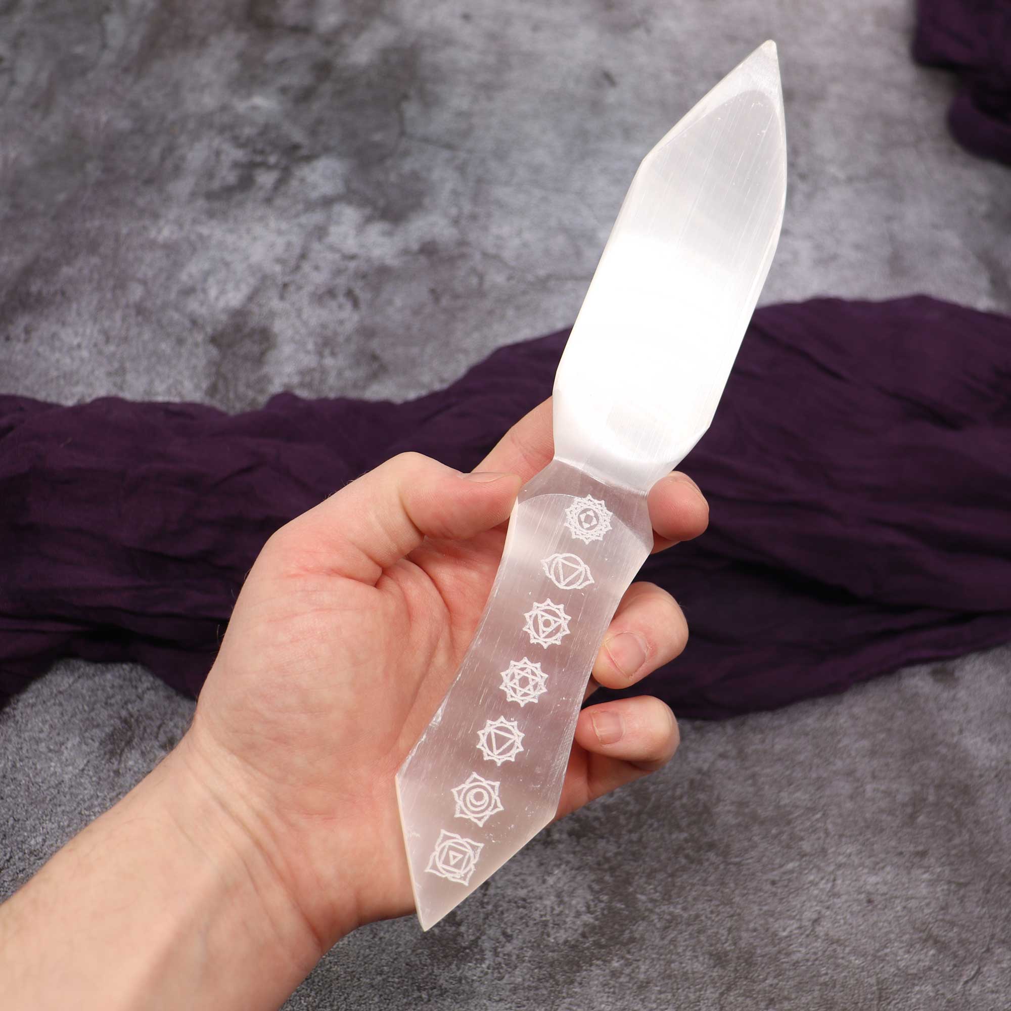 Chakra Selenite Athame - 13 Moons