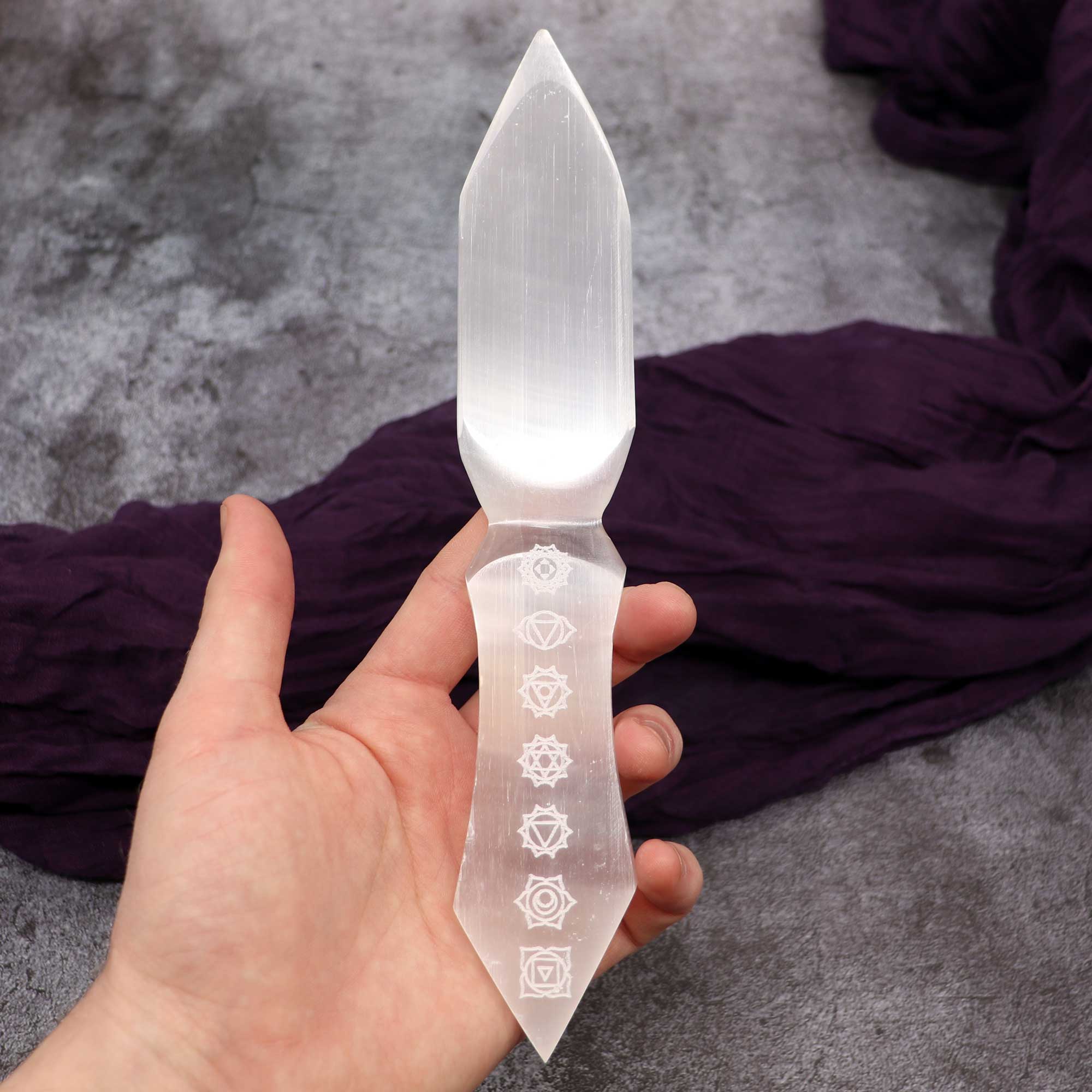 Chakra Selenite Athame - 13 Moons