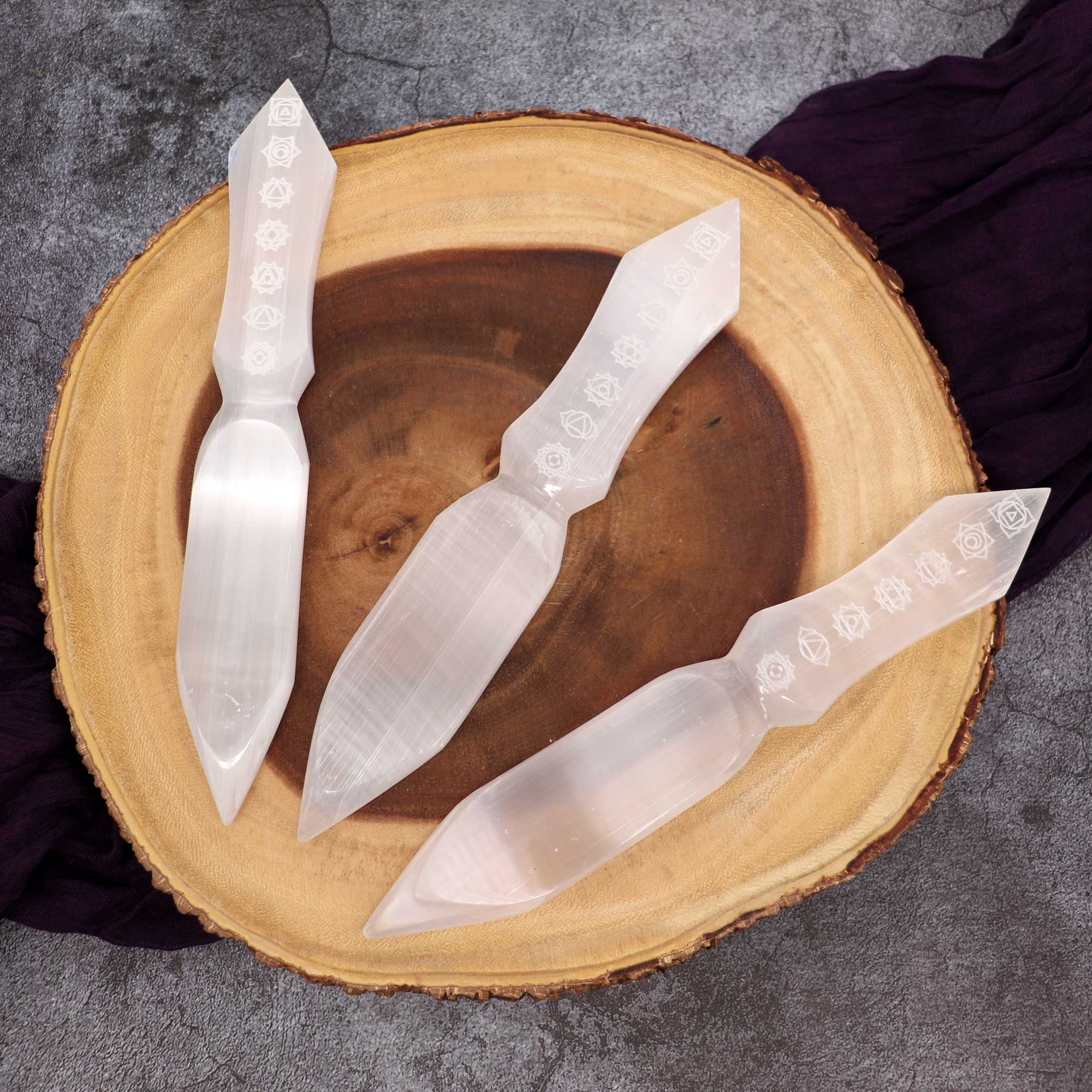 Chakra Selenite Athame - 13 Moons