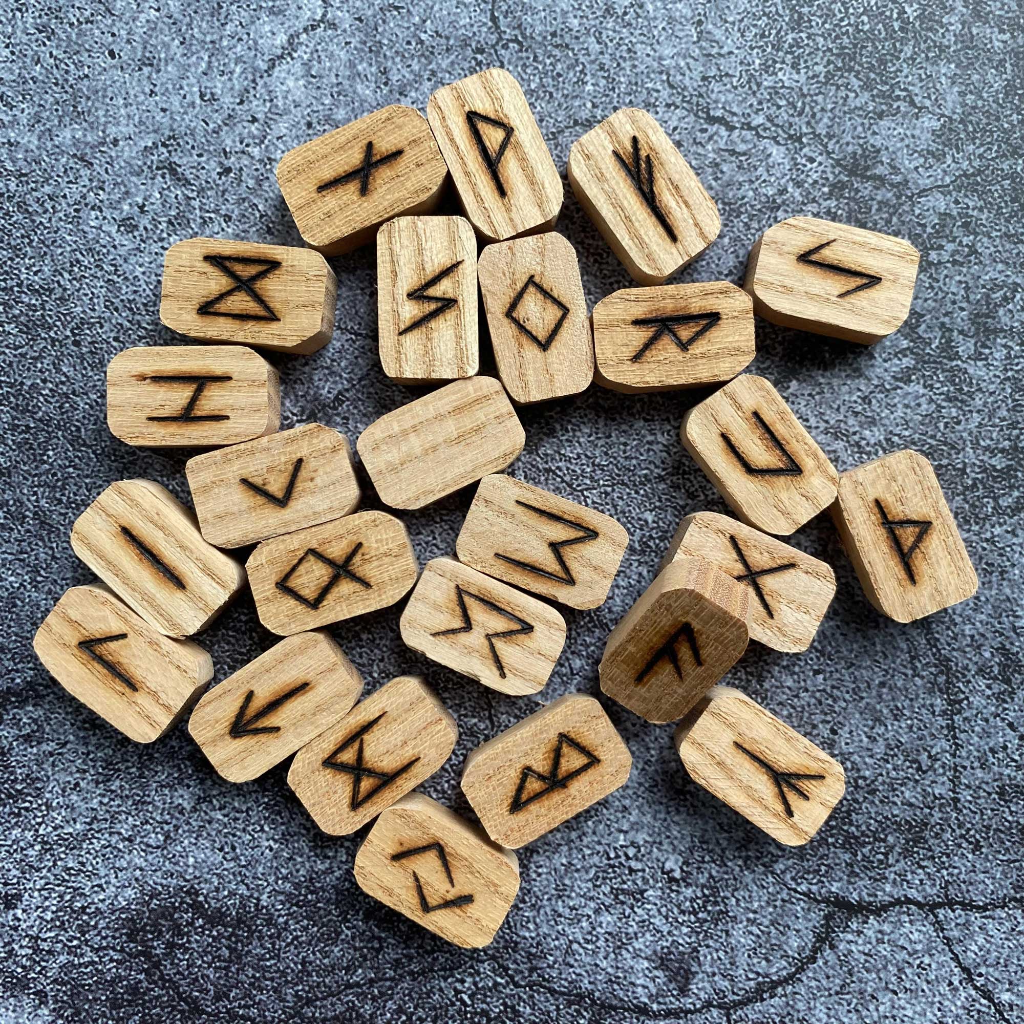 Chestnut Elder Futhark Runes - 13 Moons