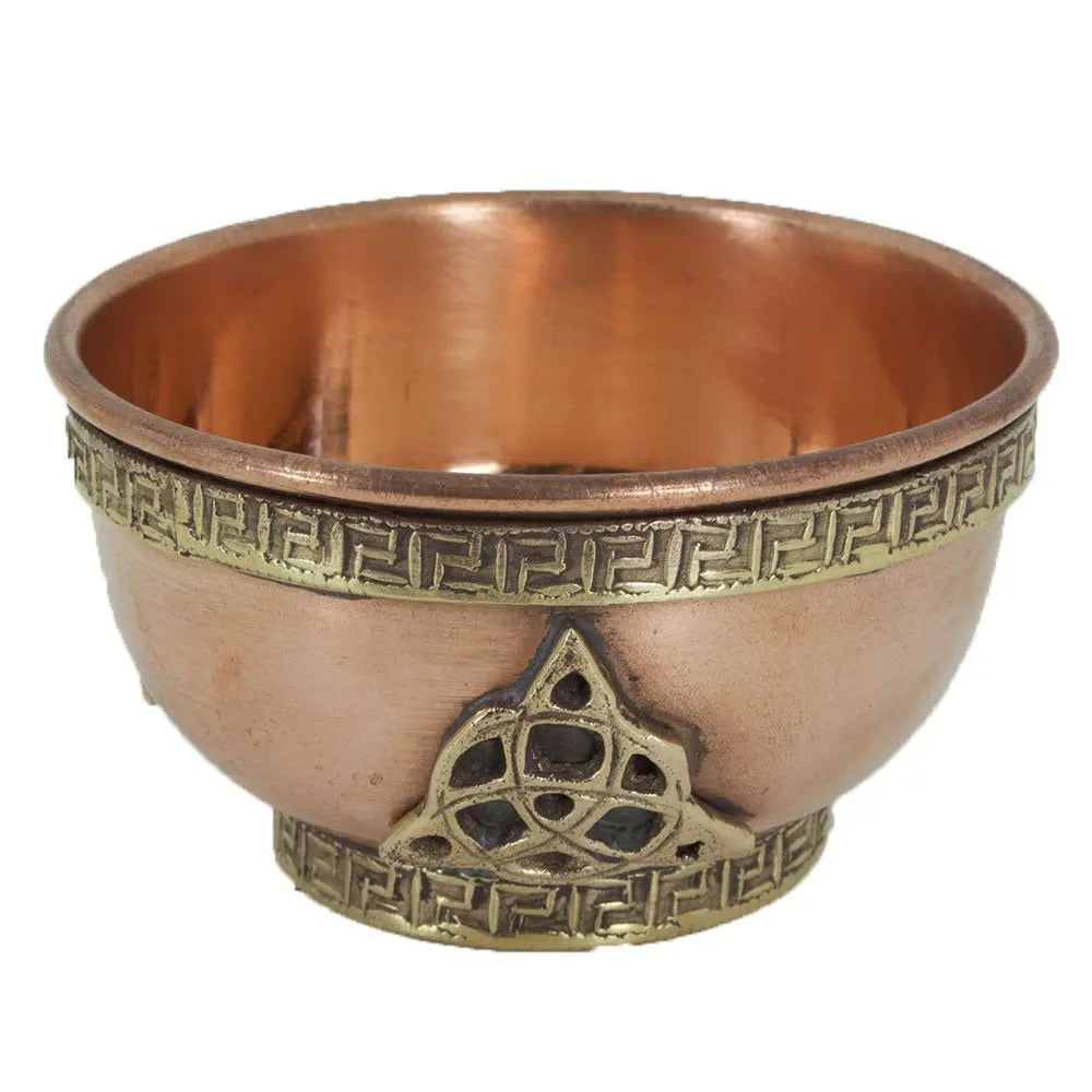 Copper Triquetra Offering Bowl - 13 Moons