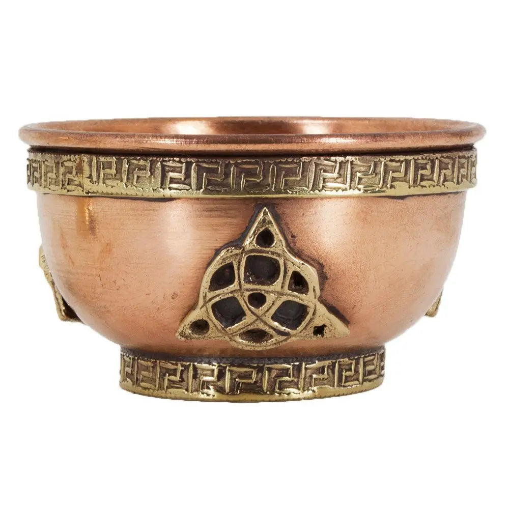 Copper Triquetra Offering Bowl - 13 Moons