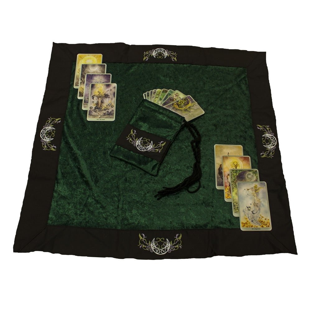 Crescent Moon Cloth and Bag Set - Green - 13 Moons