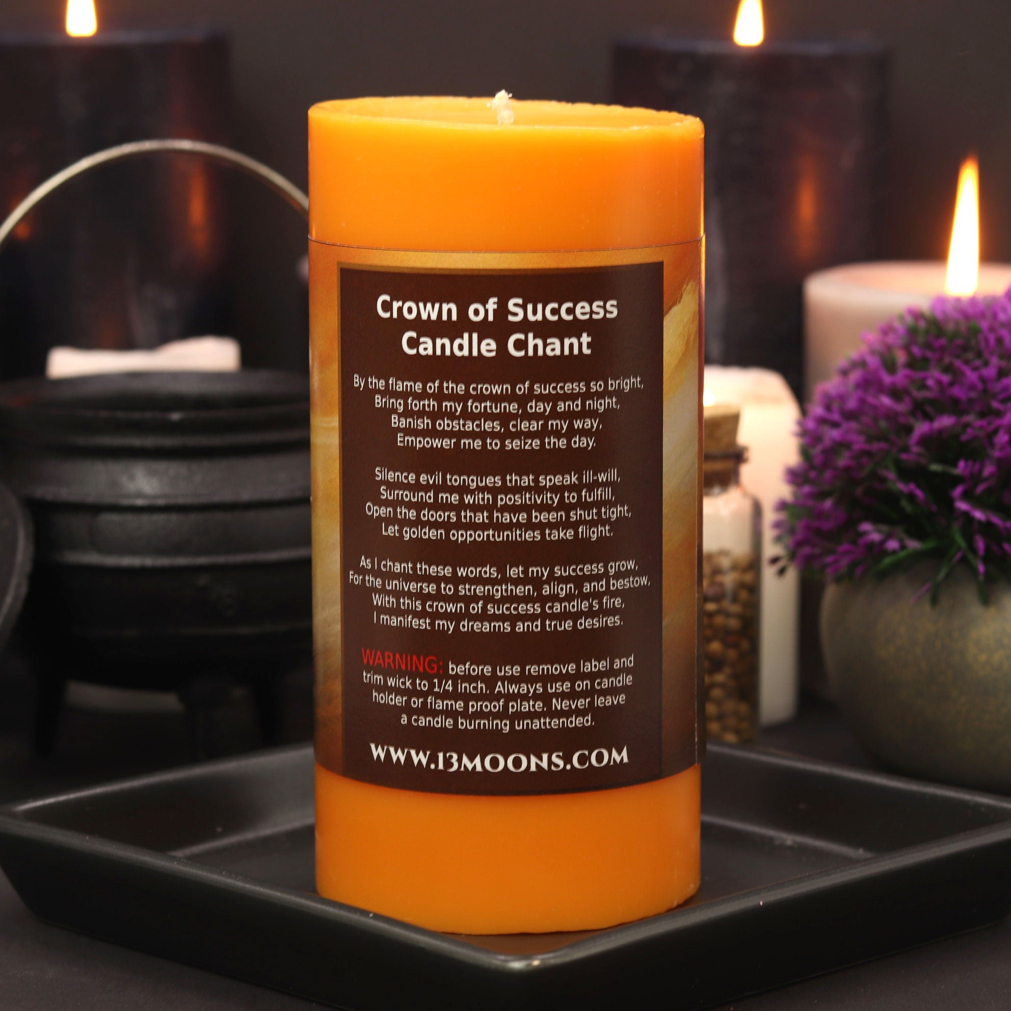 Crown of Success Candle Large Pillar - 13 Moons