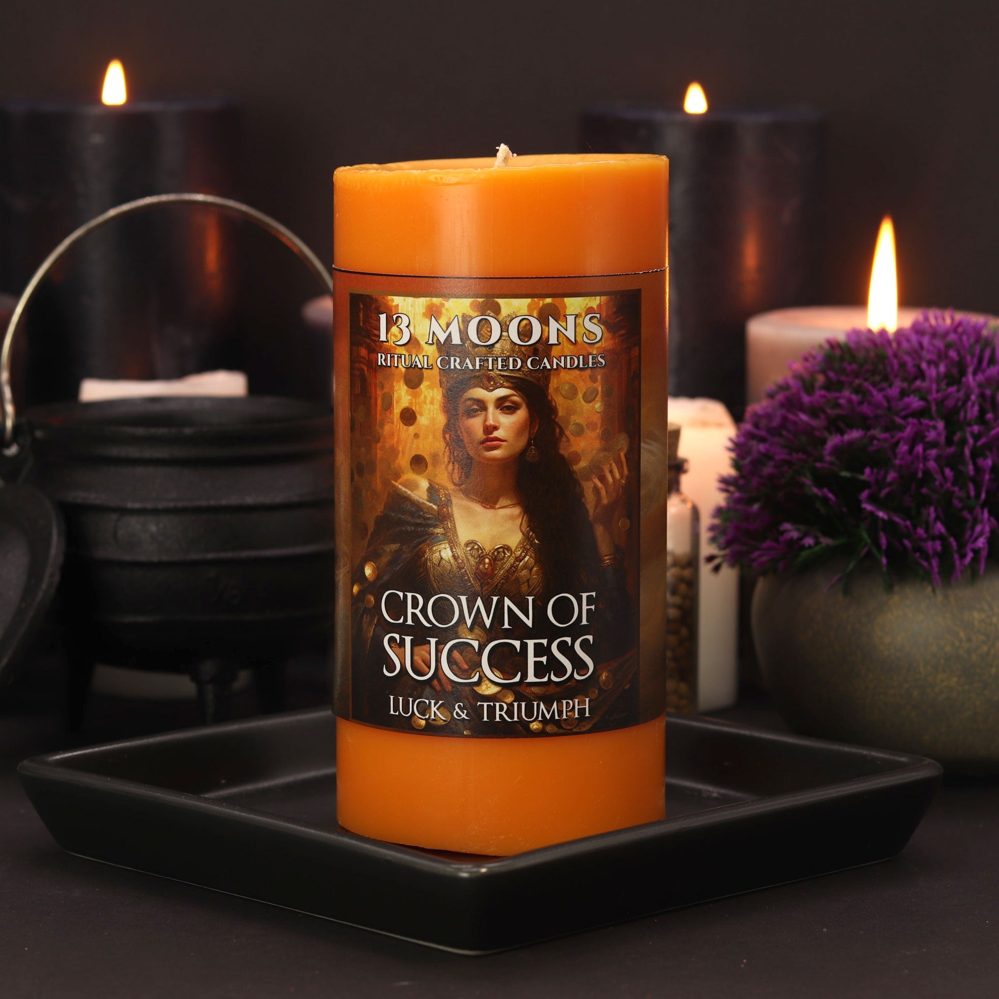 Crown of Success Candle Large Pillar - 13 Moons