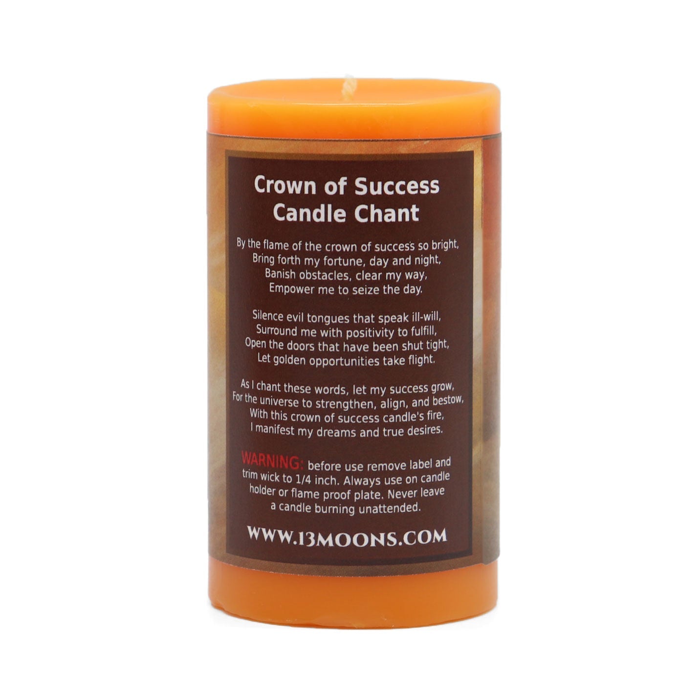 Crown of Success Candle Small Pillar - 13 Moons