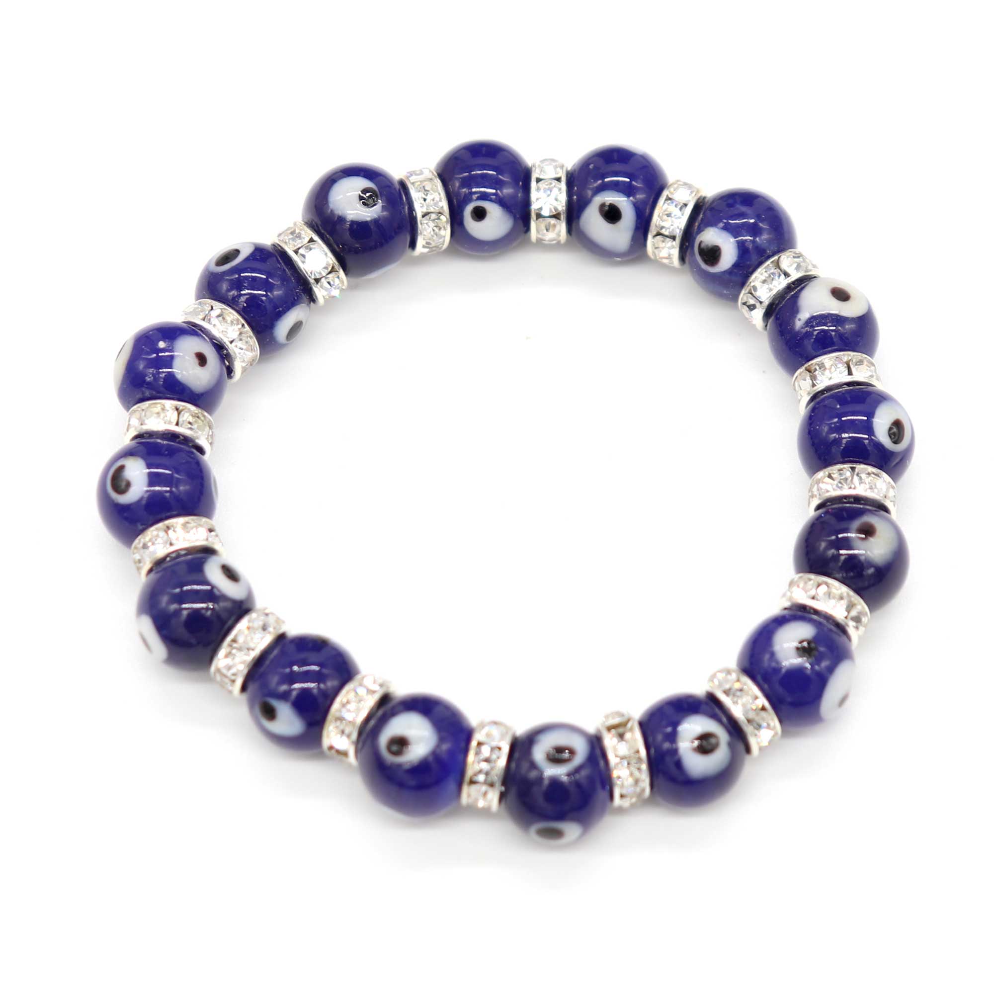 Evil Eye Glass Bracelet Blue - 13 Moons