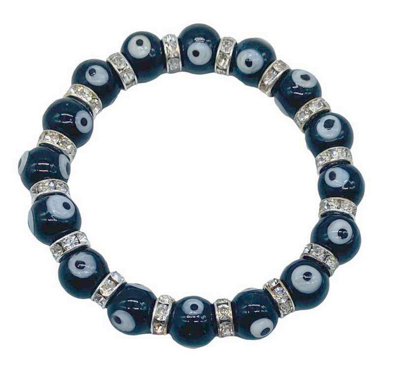 Evil Eye Glass Bracelet Blue - 13 Moons