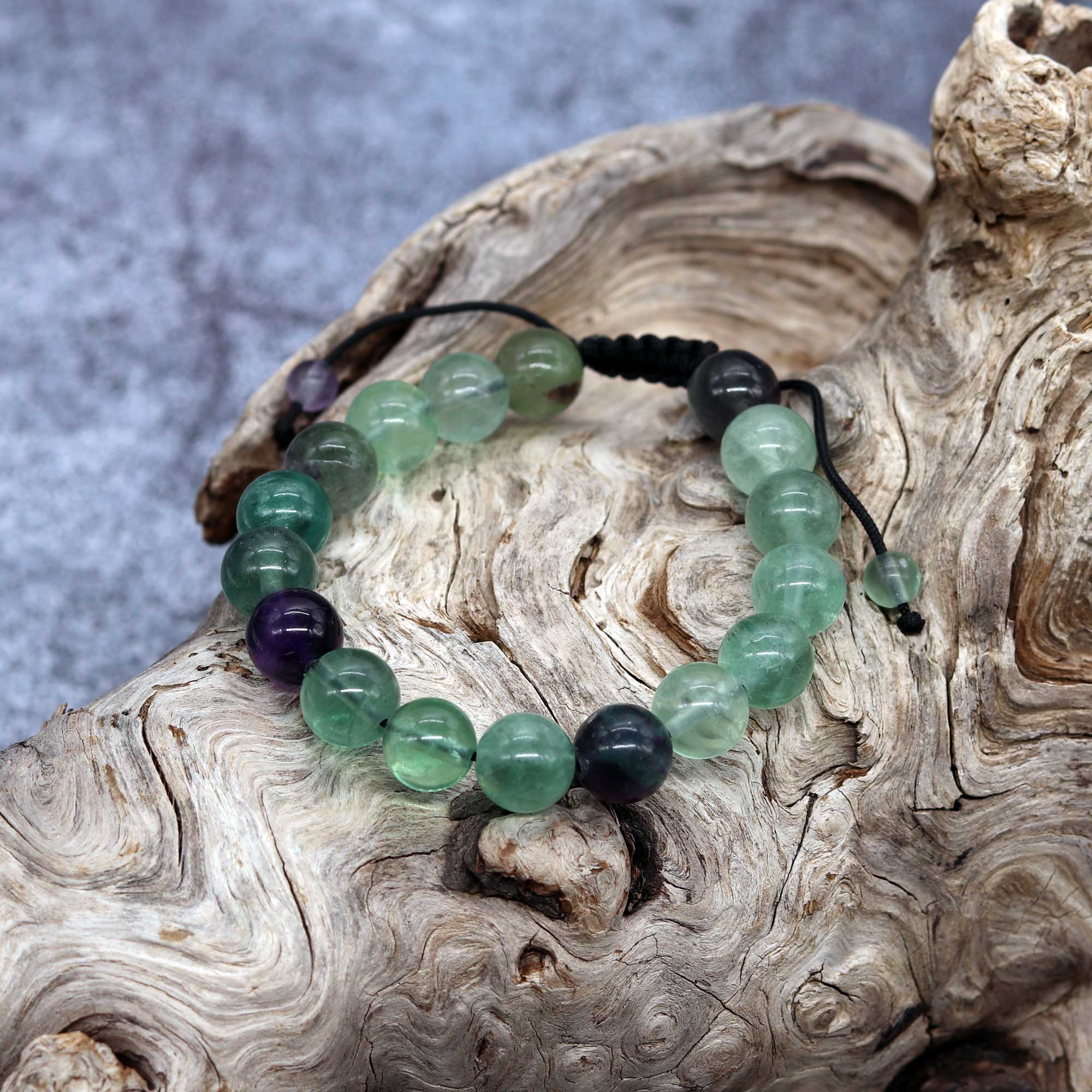 Fluorite 10mm Bead Bracelet - 13 Moons