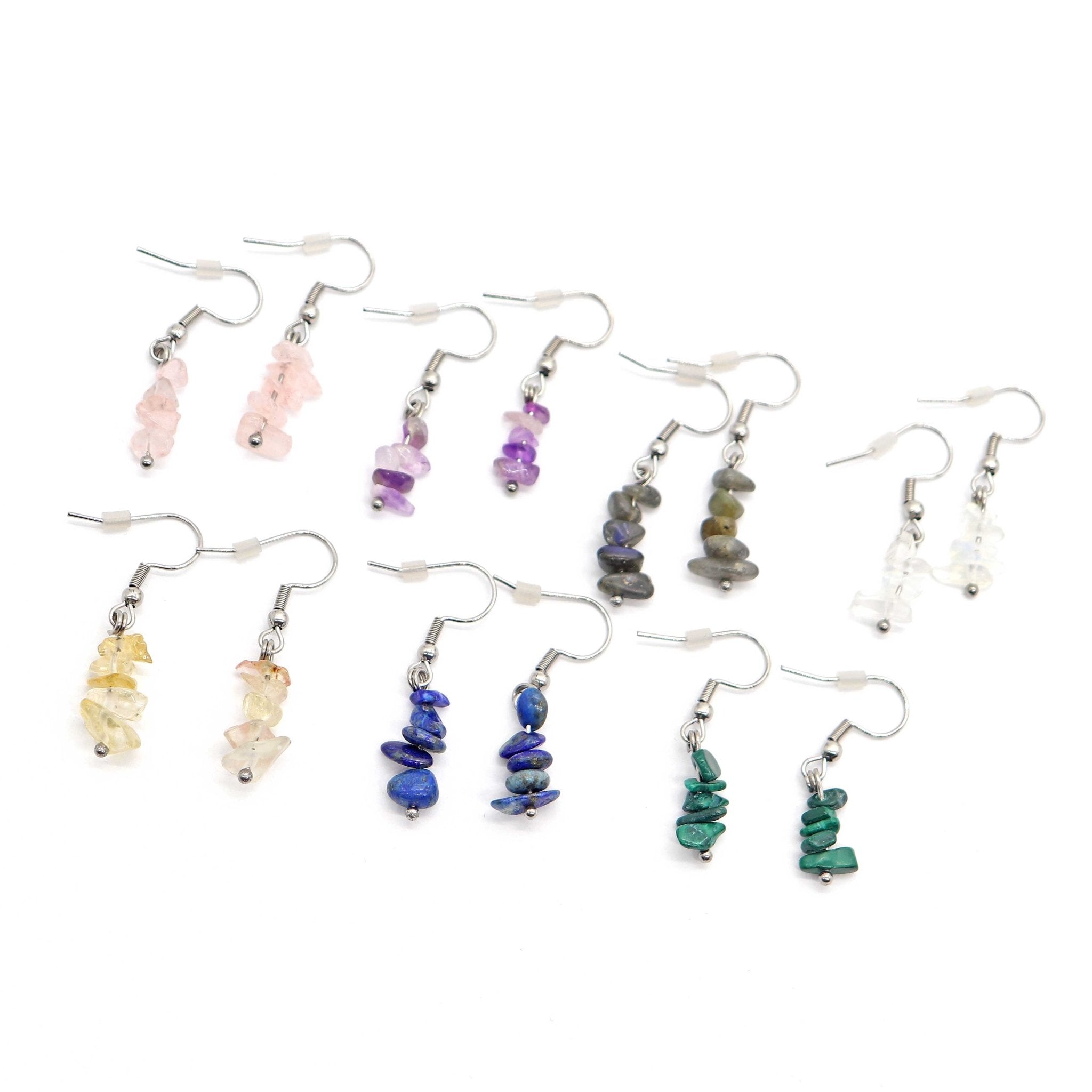 Gemstone Chip Earrings - 13 Moons