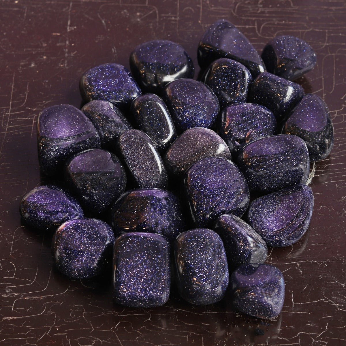 Goldstone, Blue Tumbled Stone - 13 Moons