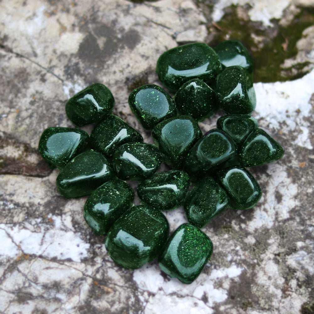 Goldstone, Green Tumbled Stone - 13 Moons