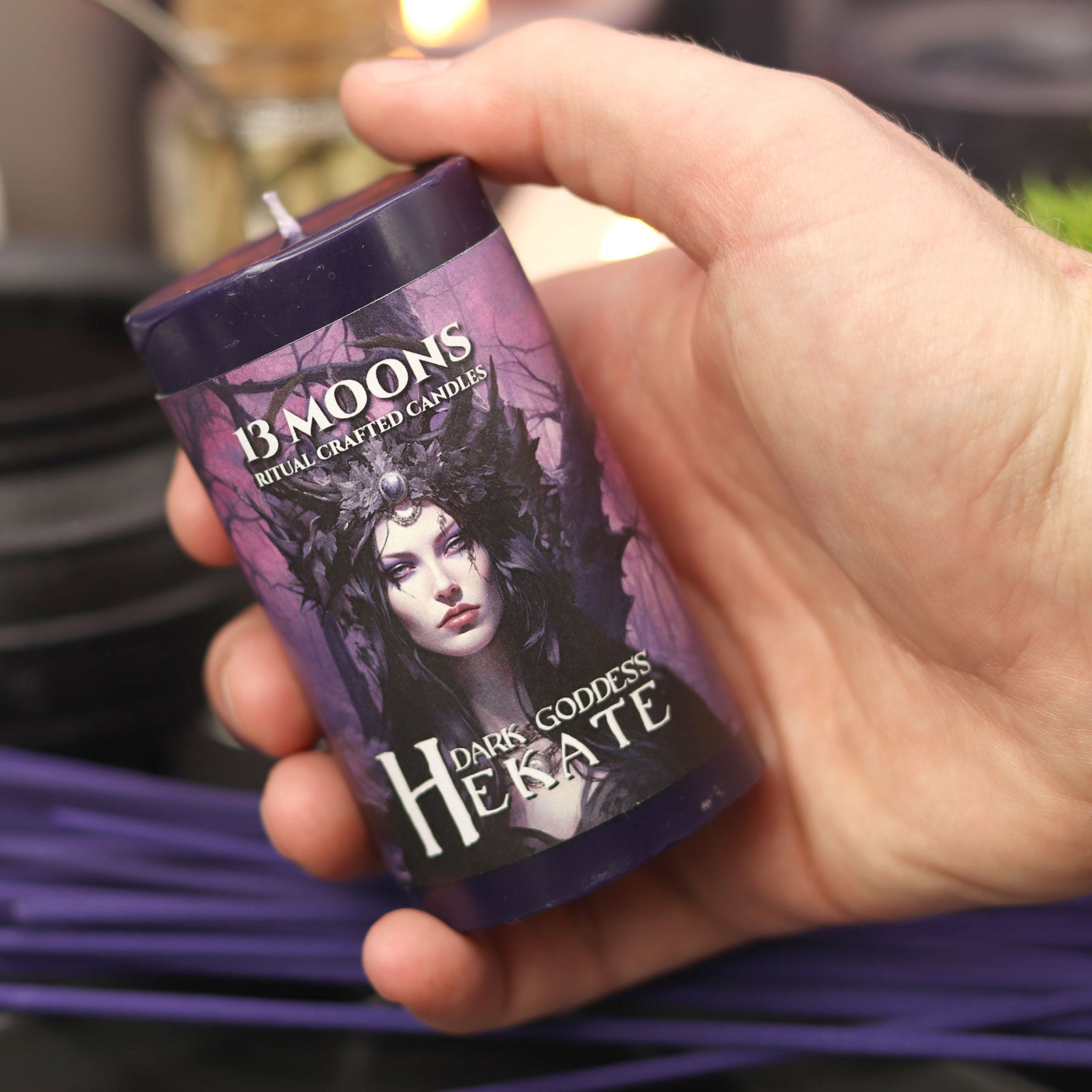 Hekate Ritual Candle Small Pillar - 13 Moons