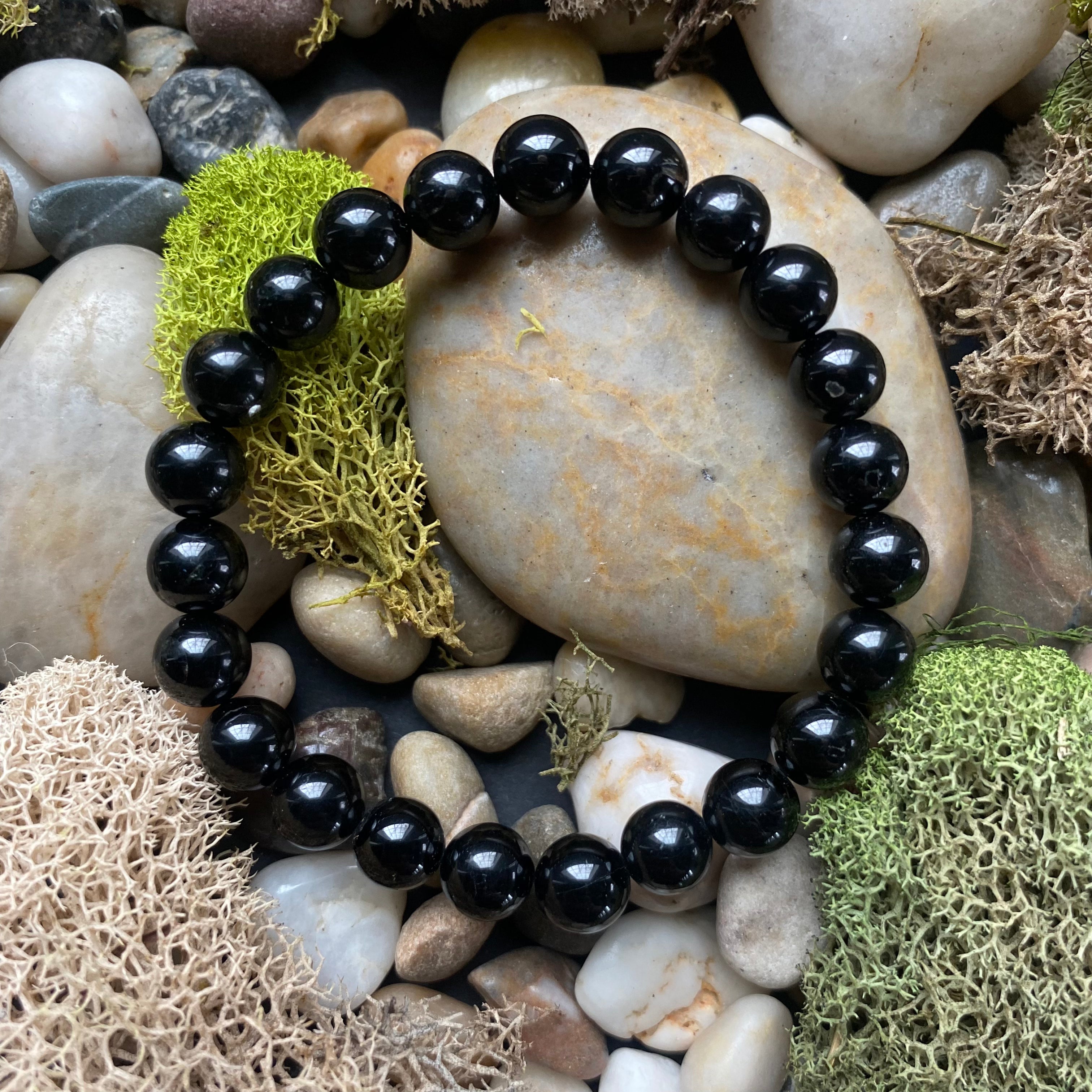 Black Tourmaline 8mm Bead Bracelet 1442 OceanLinkways