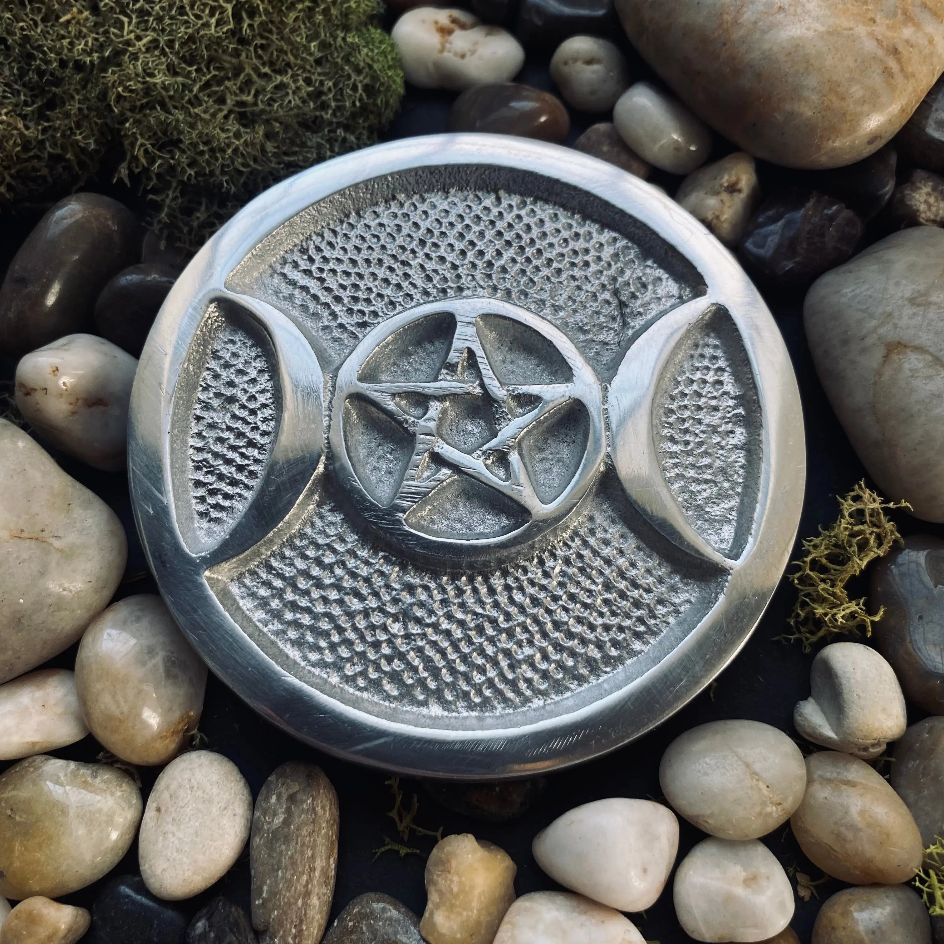 Triple Moon Pentacle Altar Tile, 3 inch 2209 VD Importers