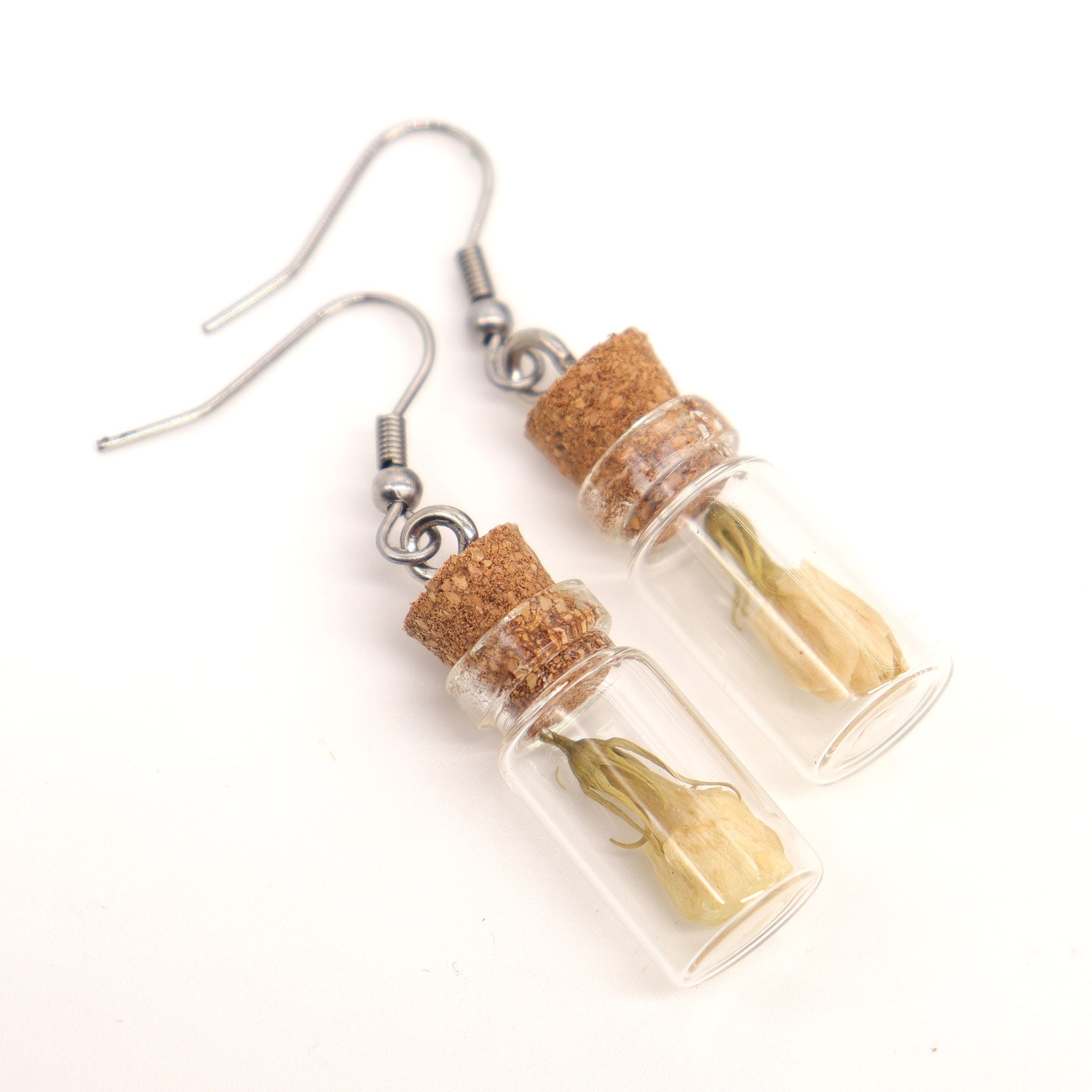 Jasmine Herb Bottle Earrings - 13 Moons