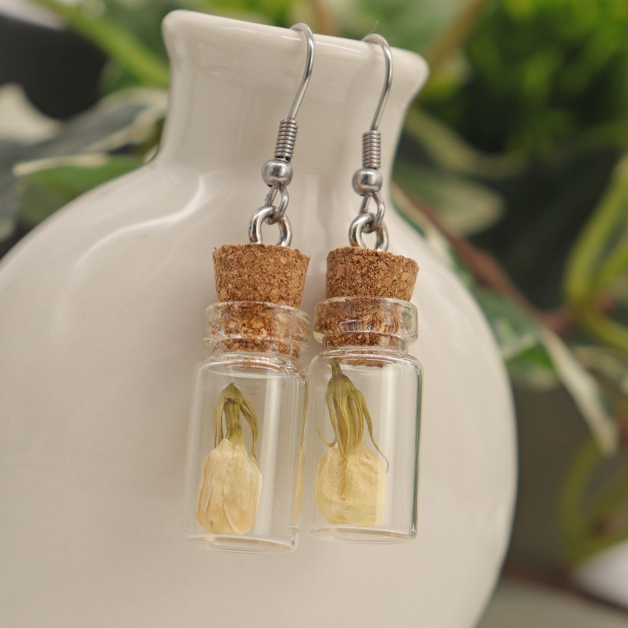 Jasmine Herb Bottle Earrings - 13 Moons