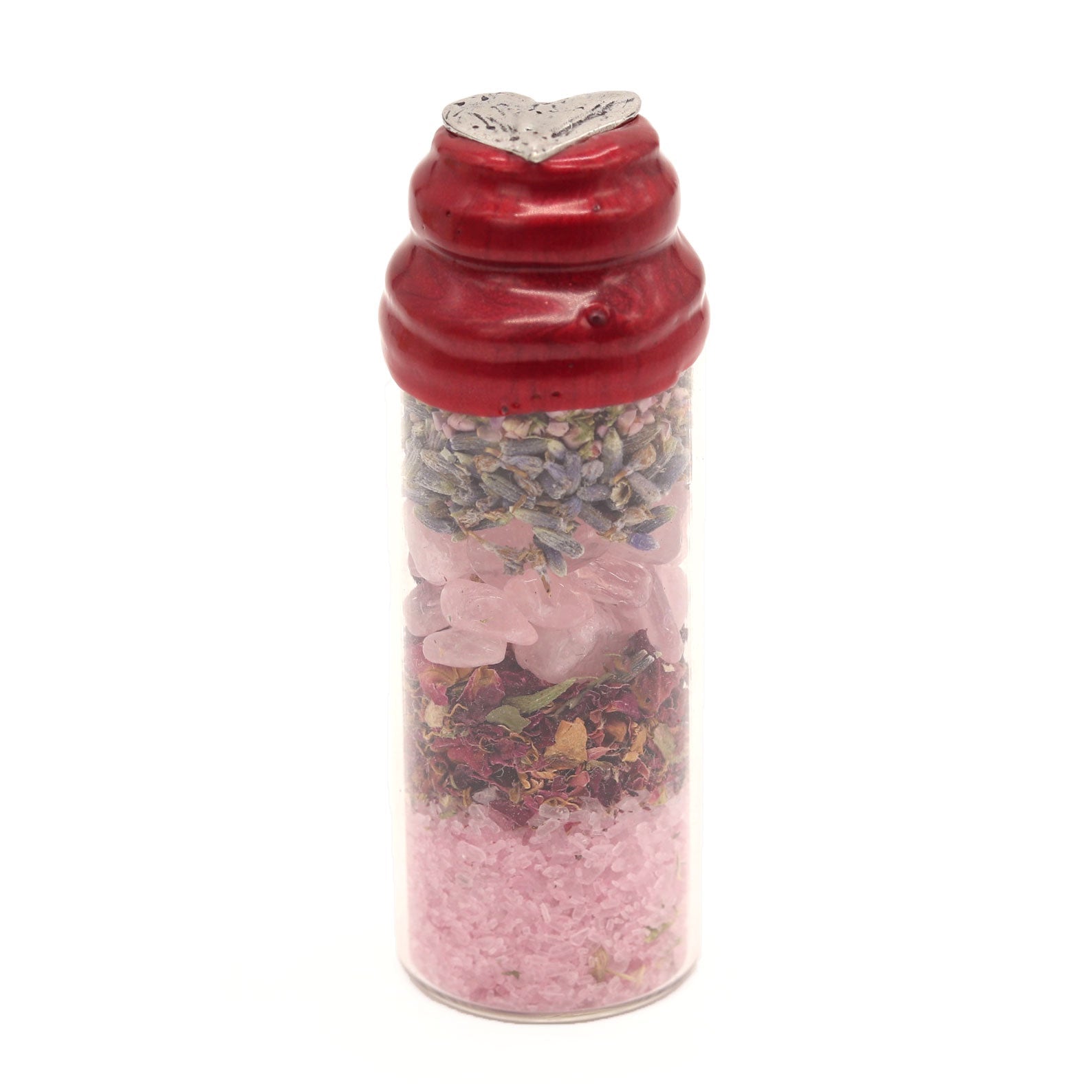 Love Spell Bottle Layered with Herbs and Gemstones - 13 Moons