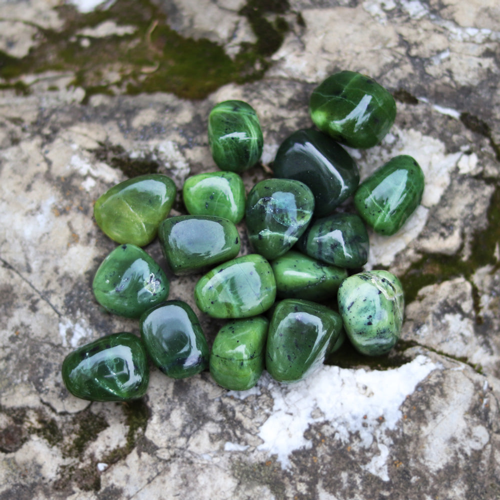 Jade, Nephrite Tumbled Stone 1819 Raiders Rocks