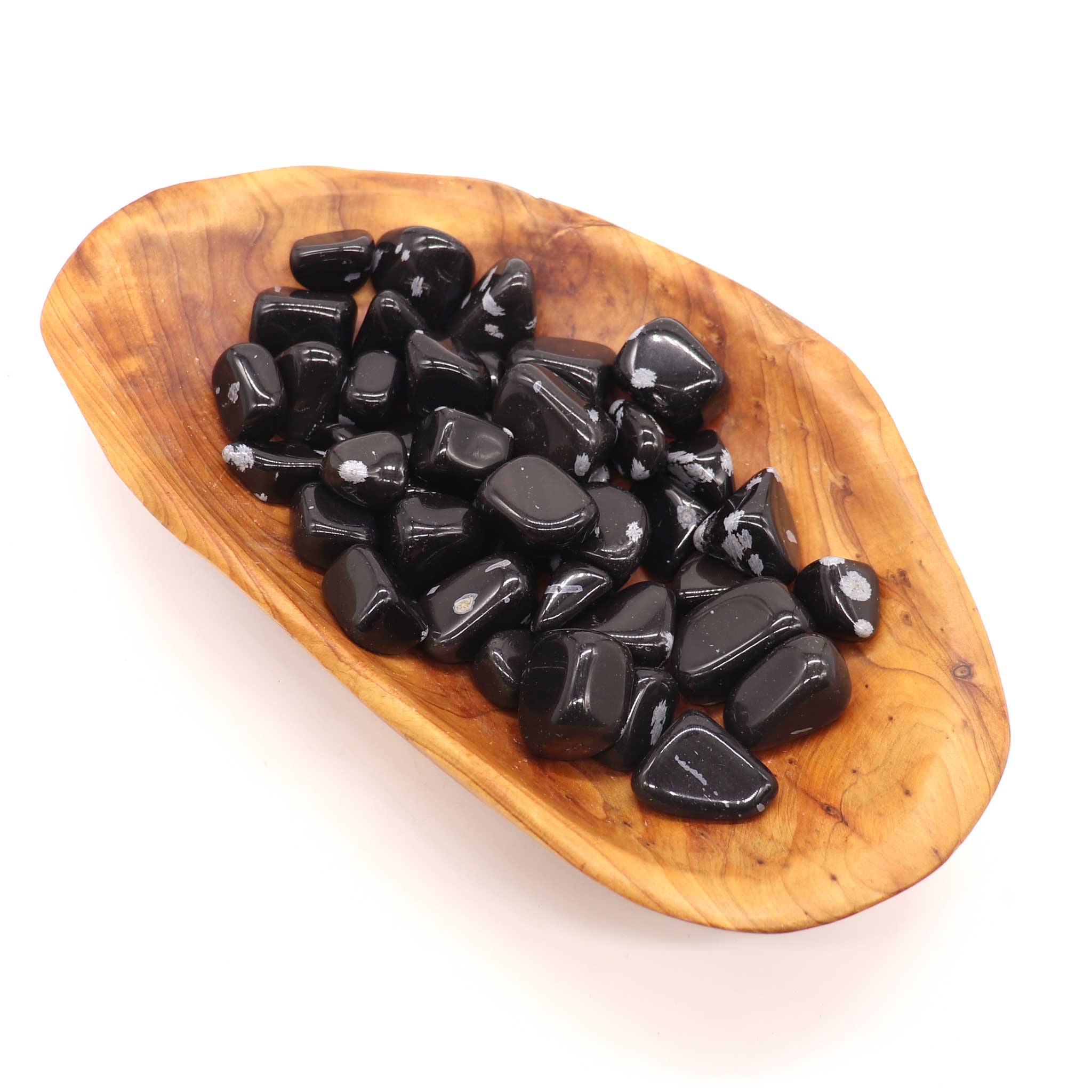 Obsidian, Snowflake Tumbled Stone - 13 Moons