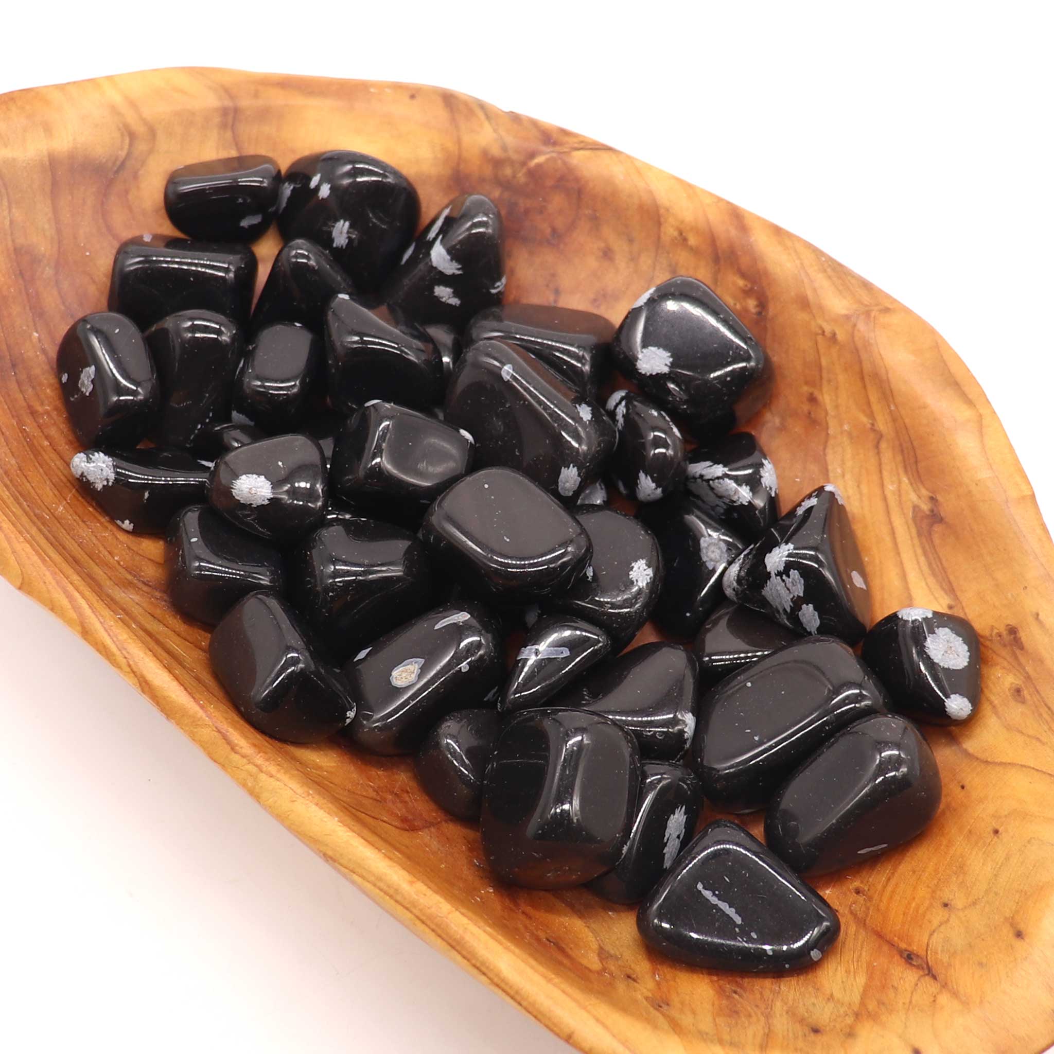 Obsidian, Snowflake Tumbled Stone - 13 Moons