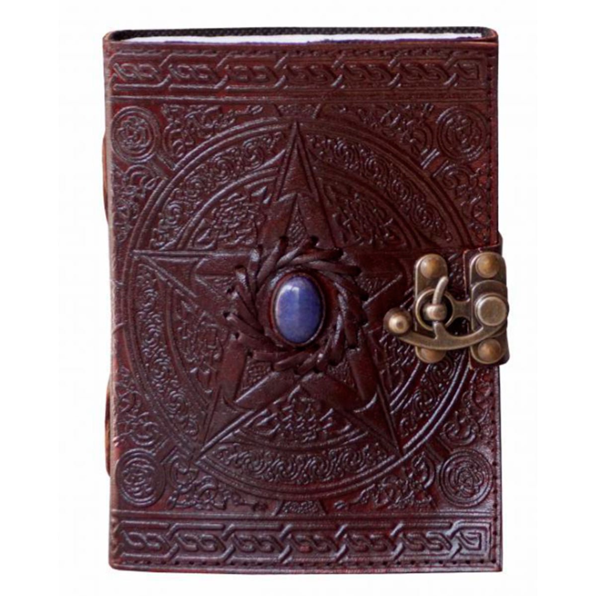 Pentacle and Stone Leather Journal - 13 Moons