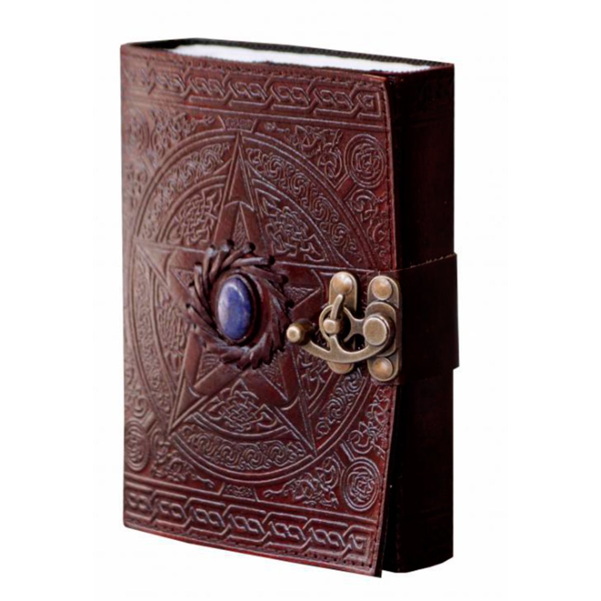 Pentacle and Stone Leather Journal - 13 Moons