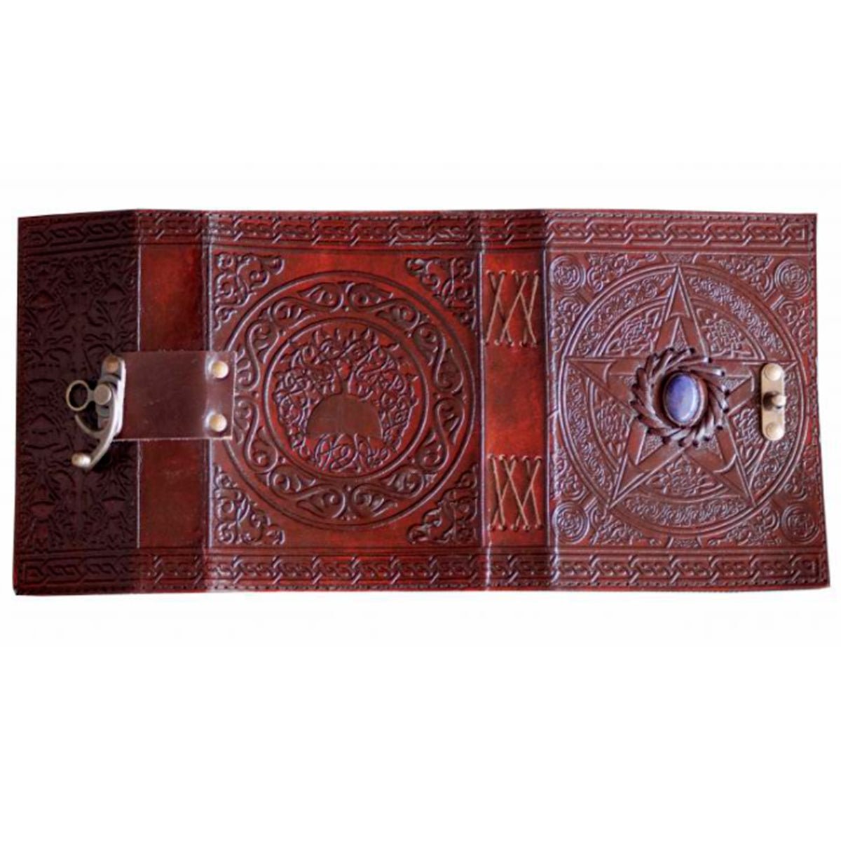 Pentacle and Stone Leather Journal - 13 Moons