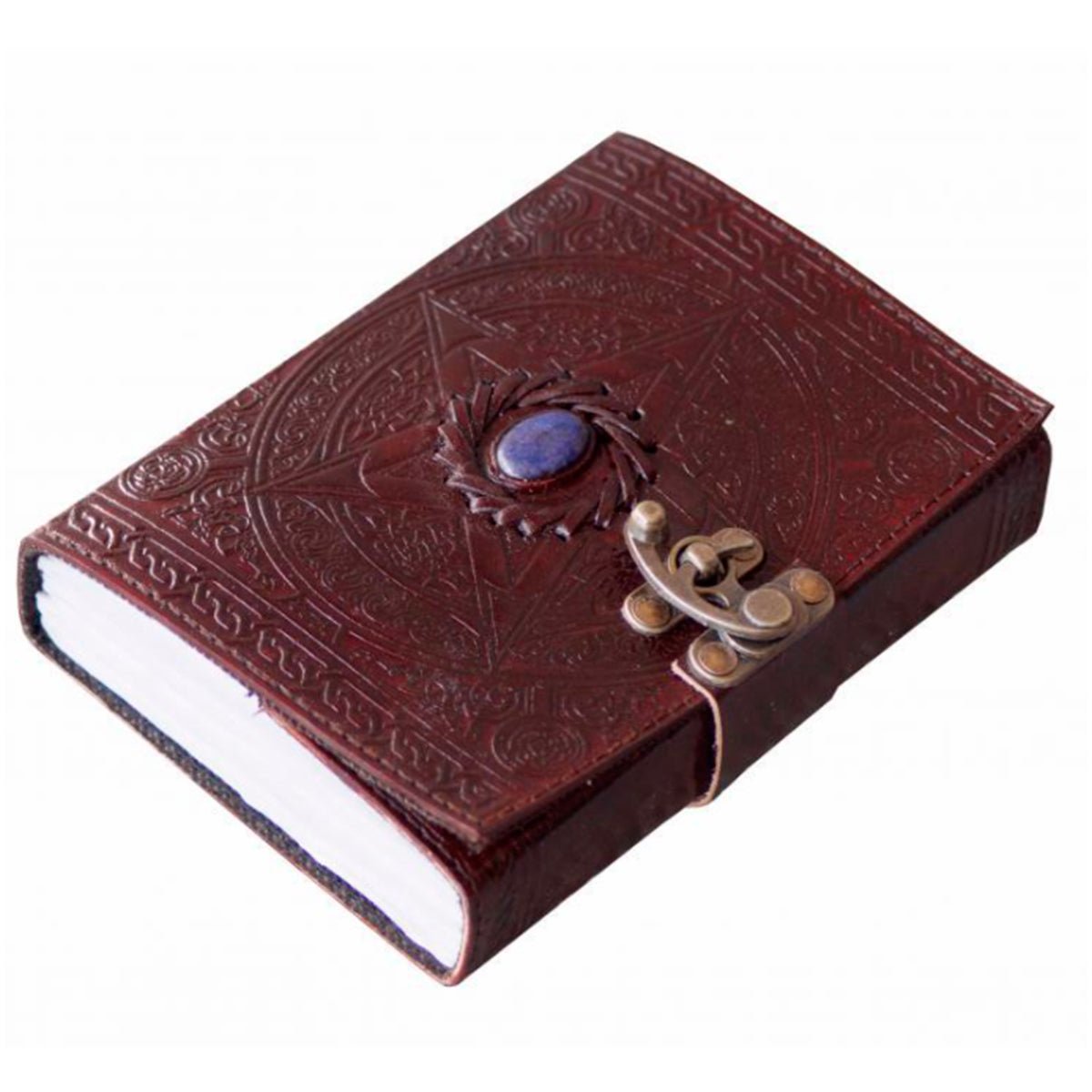 Pentacle and Stone Leather Journal - 13 Moons