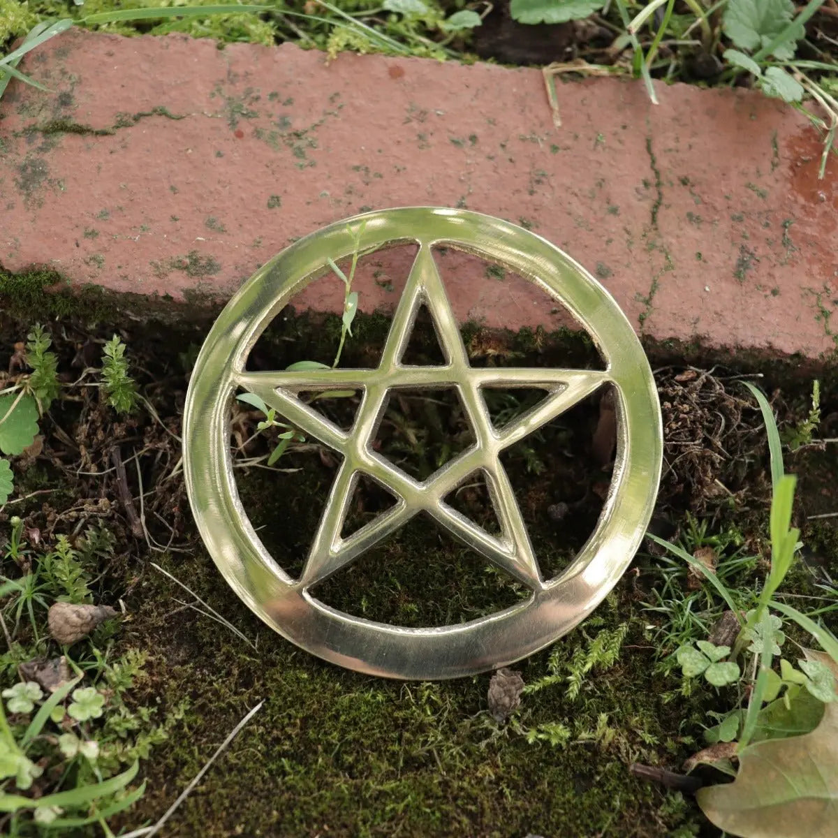 Pentacle Brass Altar Tile, 3 inch - 13 Moons