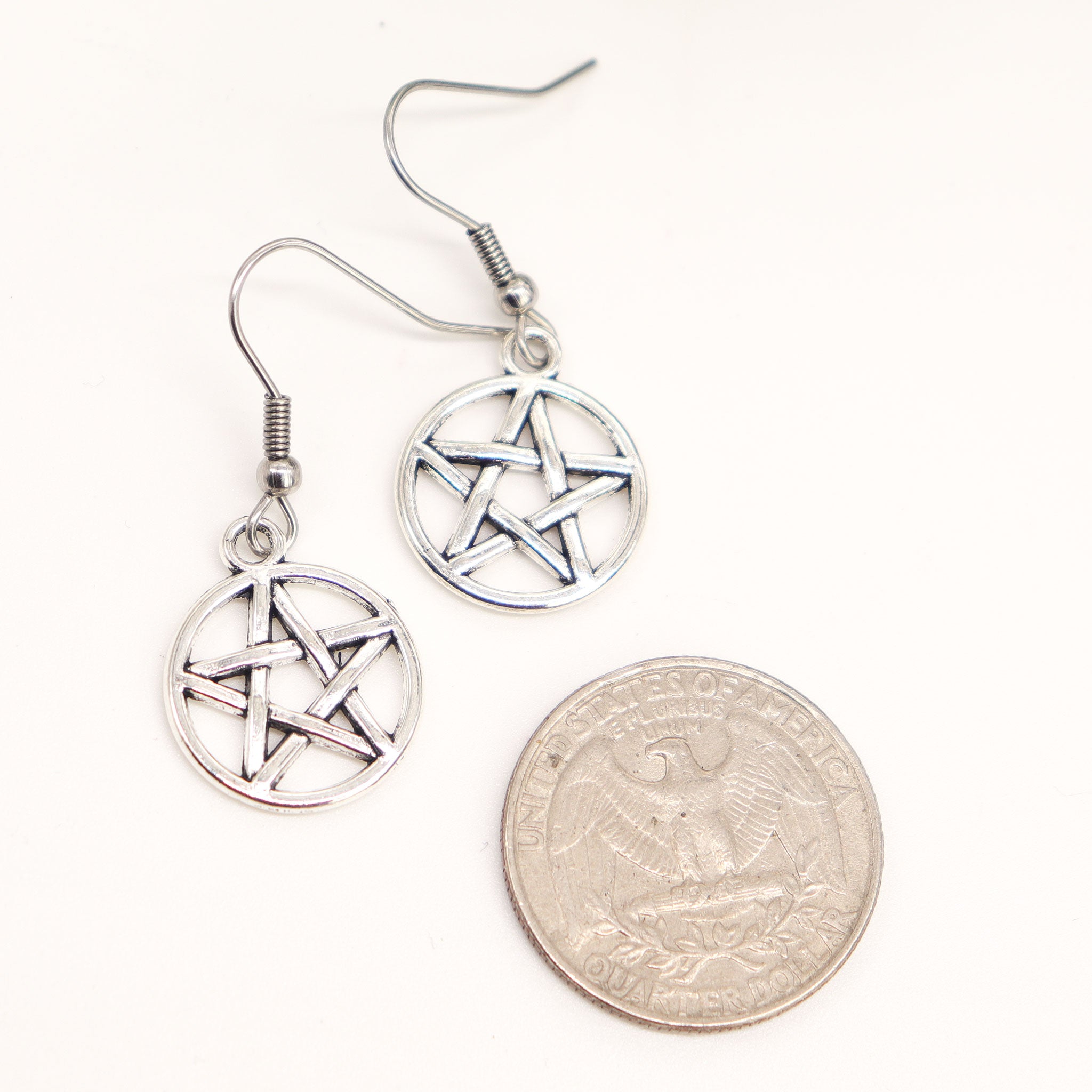 Pentacle Charm Earrings - 13 Moons